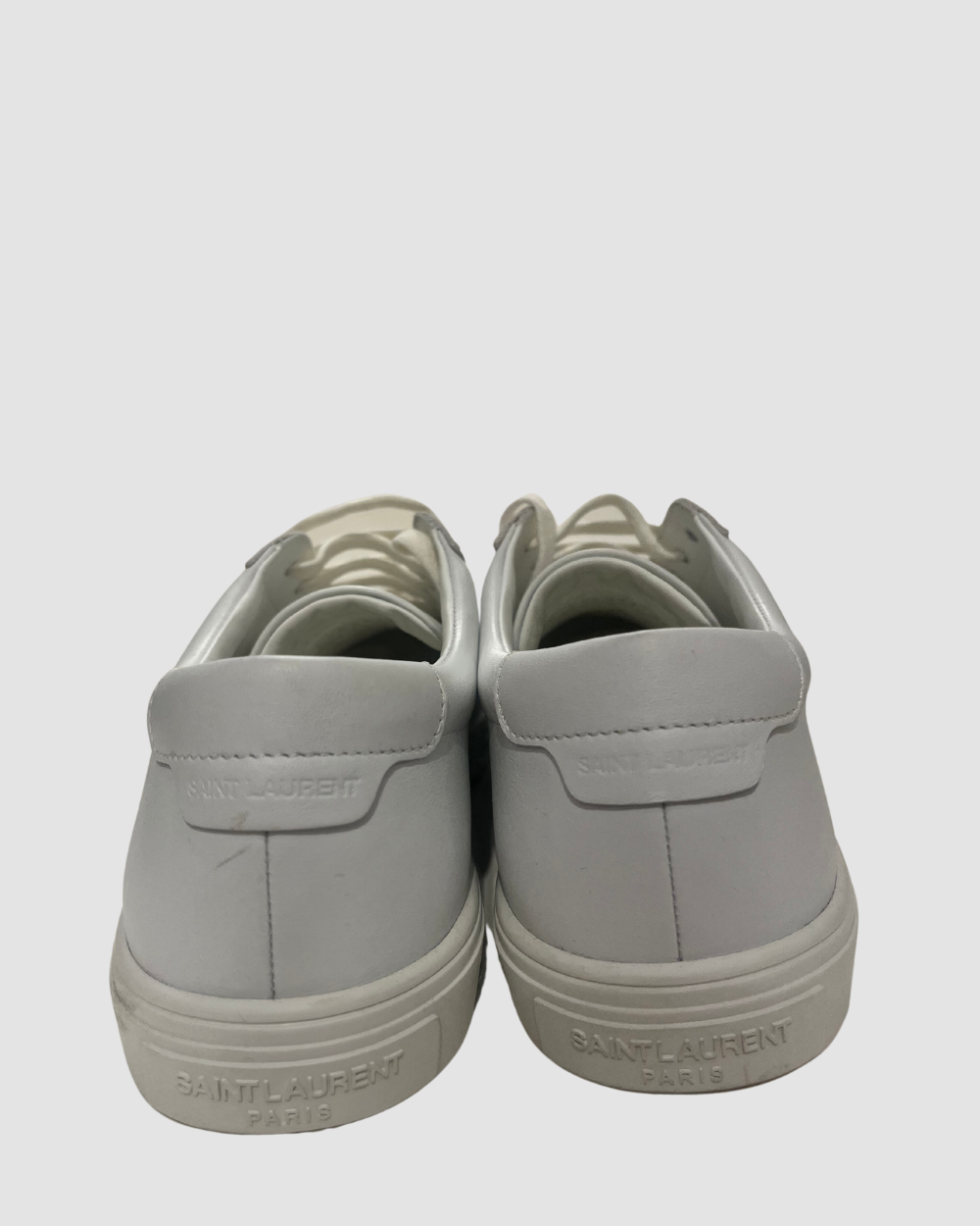 Saint Laurent White Leather Low Top Sneakers