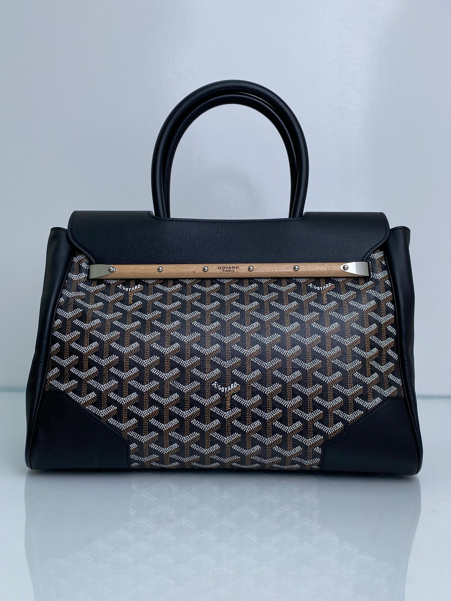 Goyard Black Goyardine Saigon Tote Bag SHW