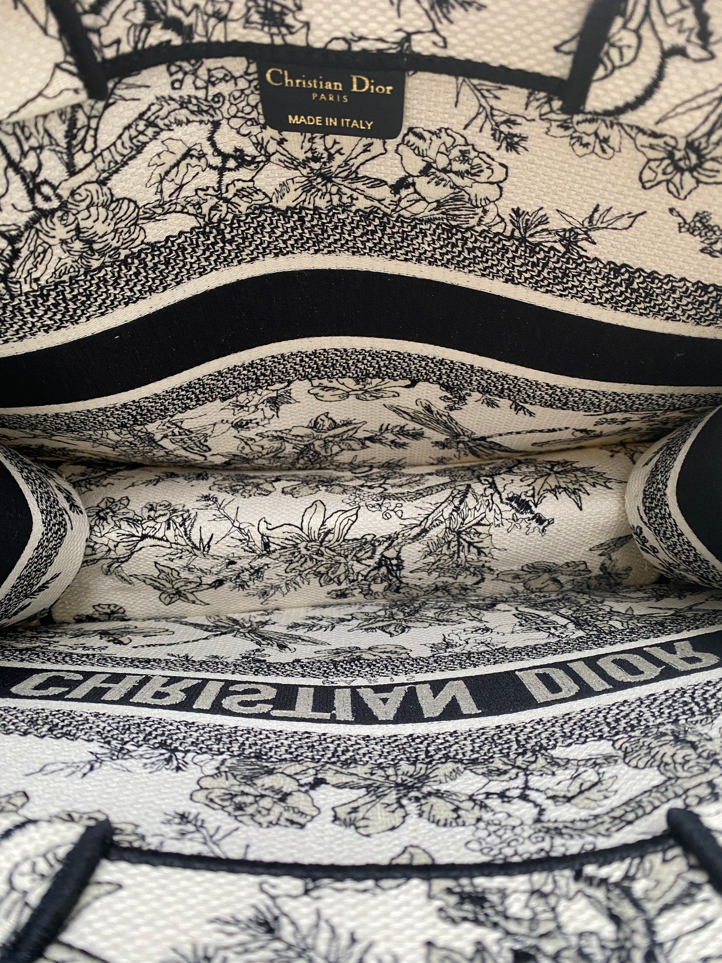 Christian Dior Black & White Medium Book Tote