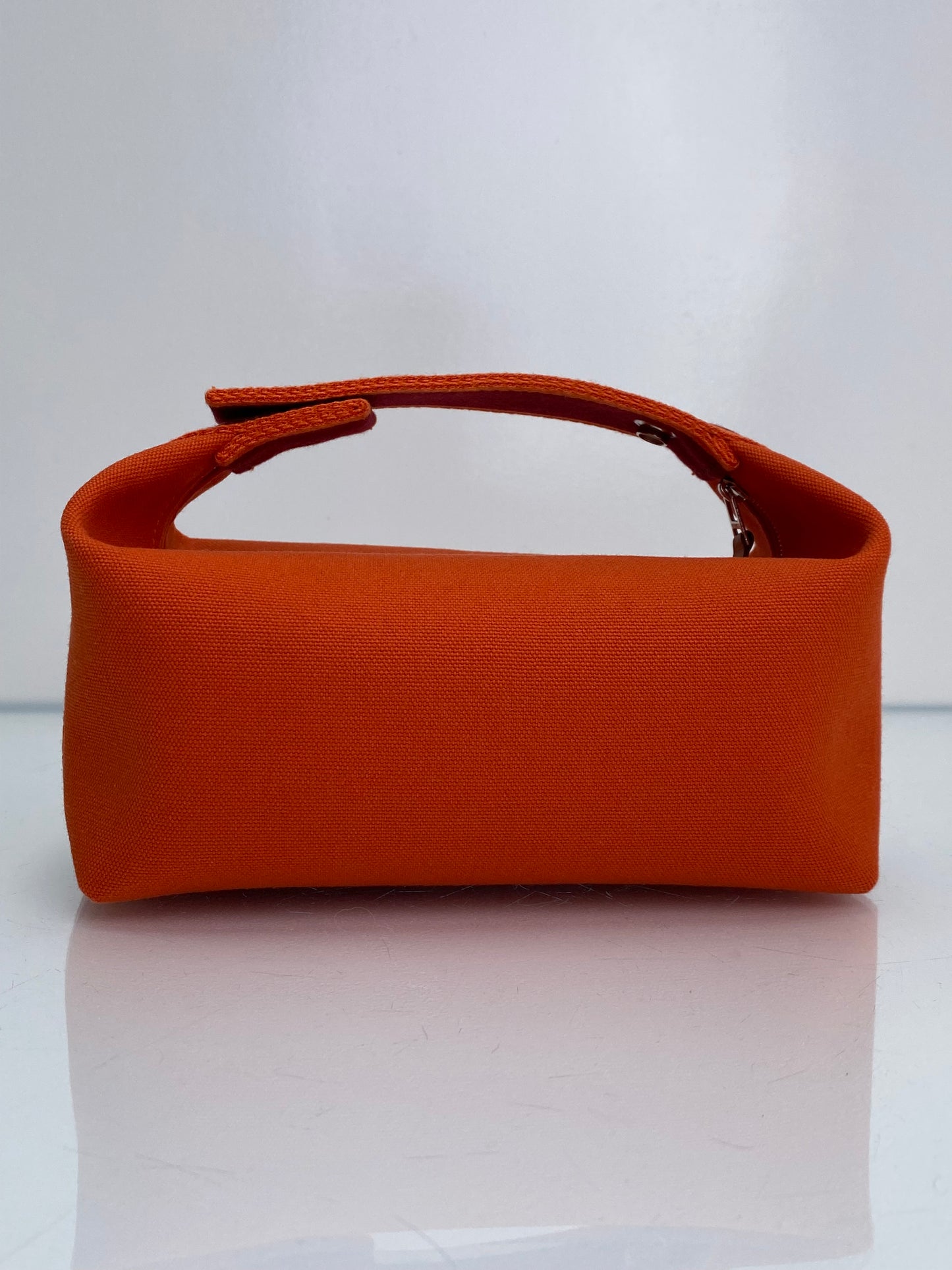 Hermes Bride A Brac PM Orange & Burgundy Toile Bag
