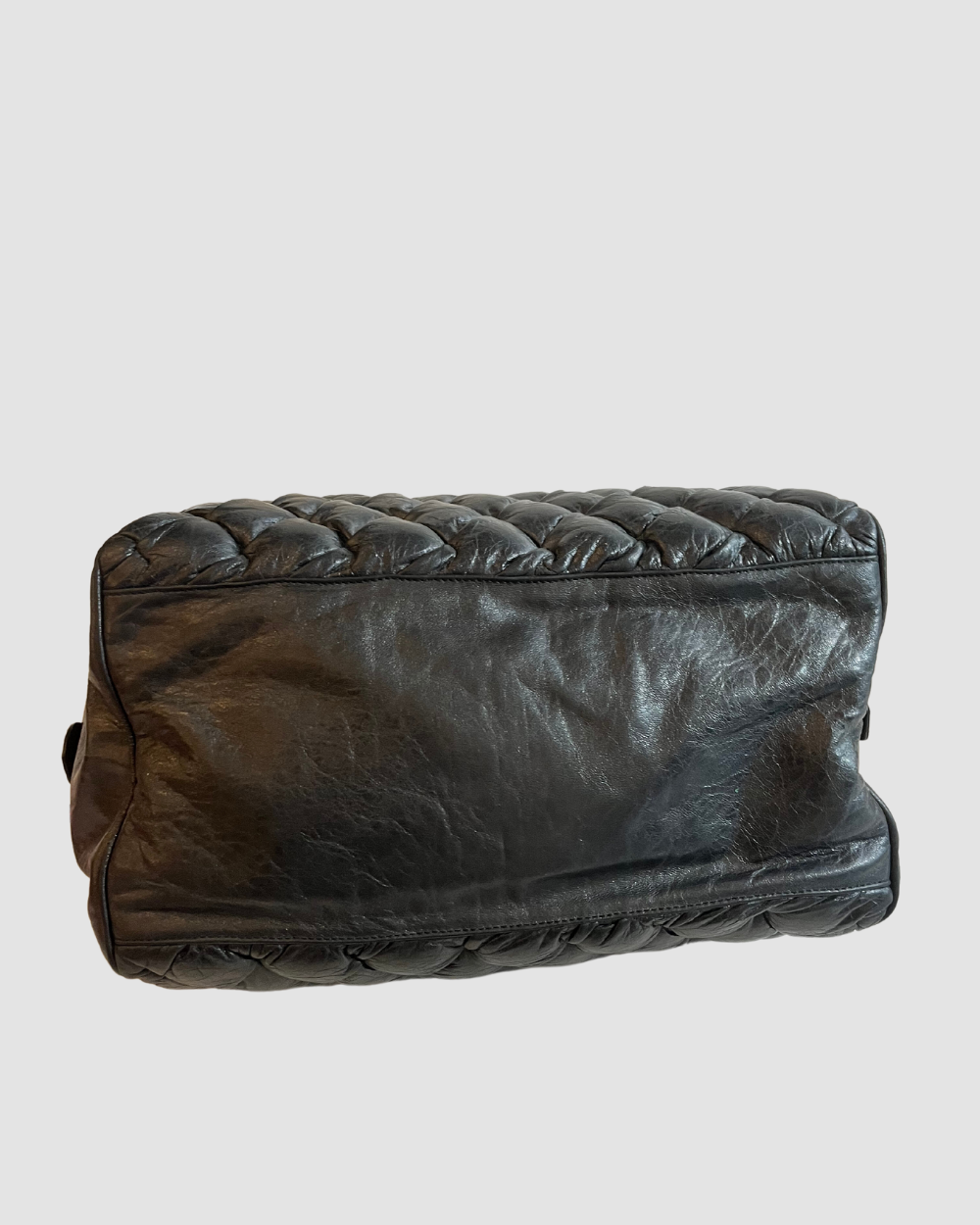 Balenciaga Black Leather Bowling Bag