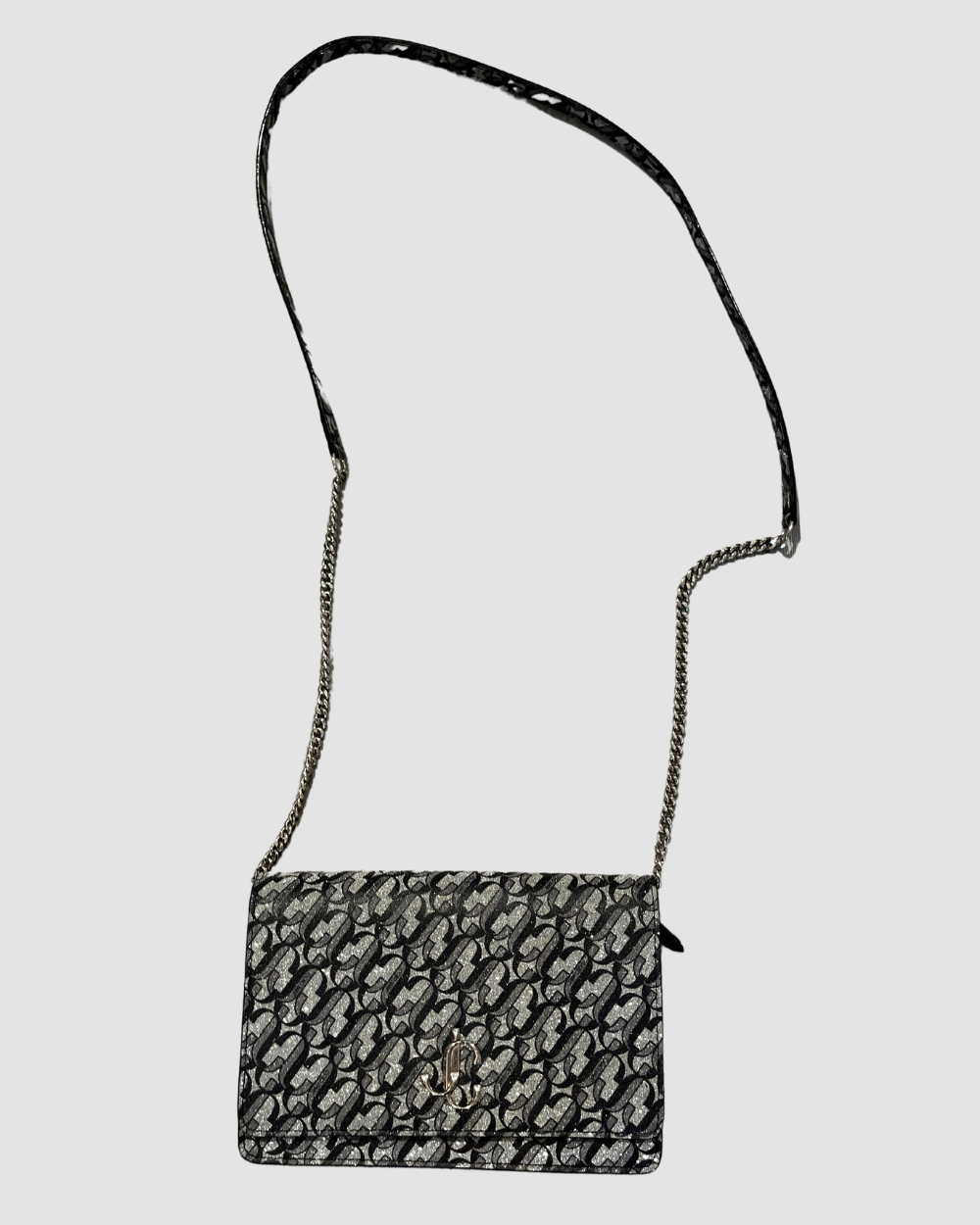 Jimmy Choo Palace JC Glitter Bag Silver Black