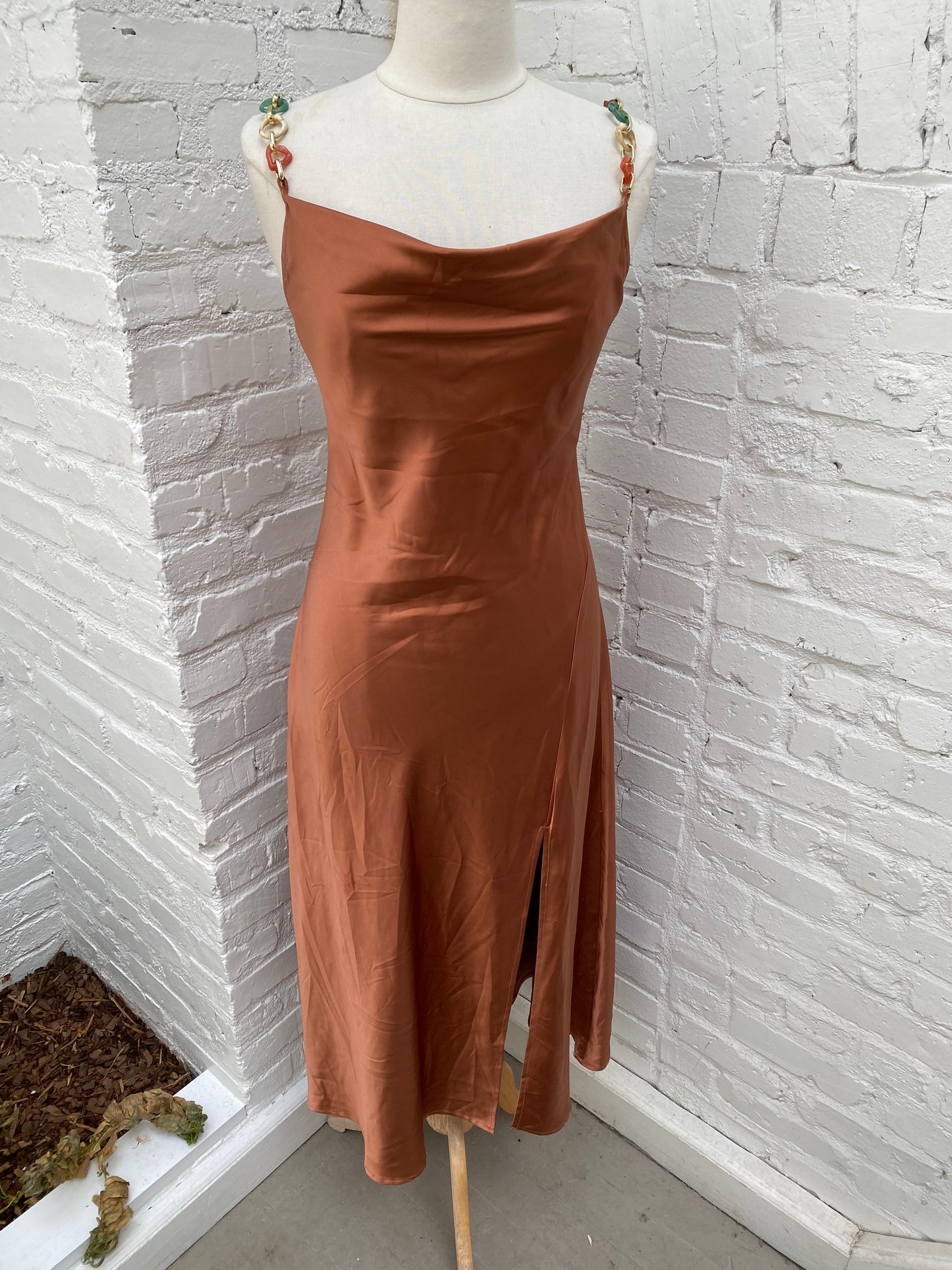 Jason Wu Copper Dress with Resin Chain Detail S