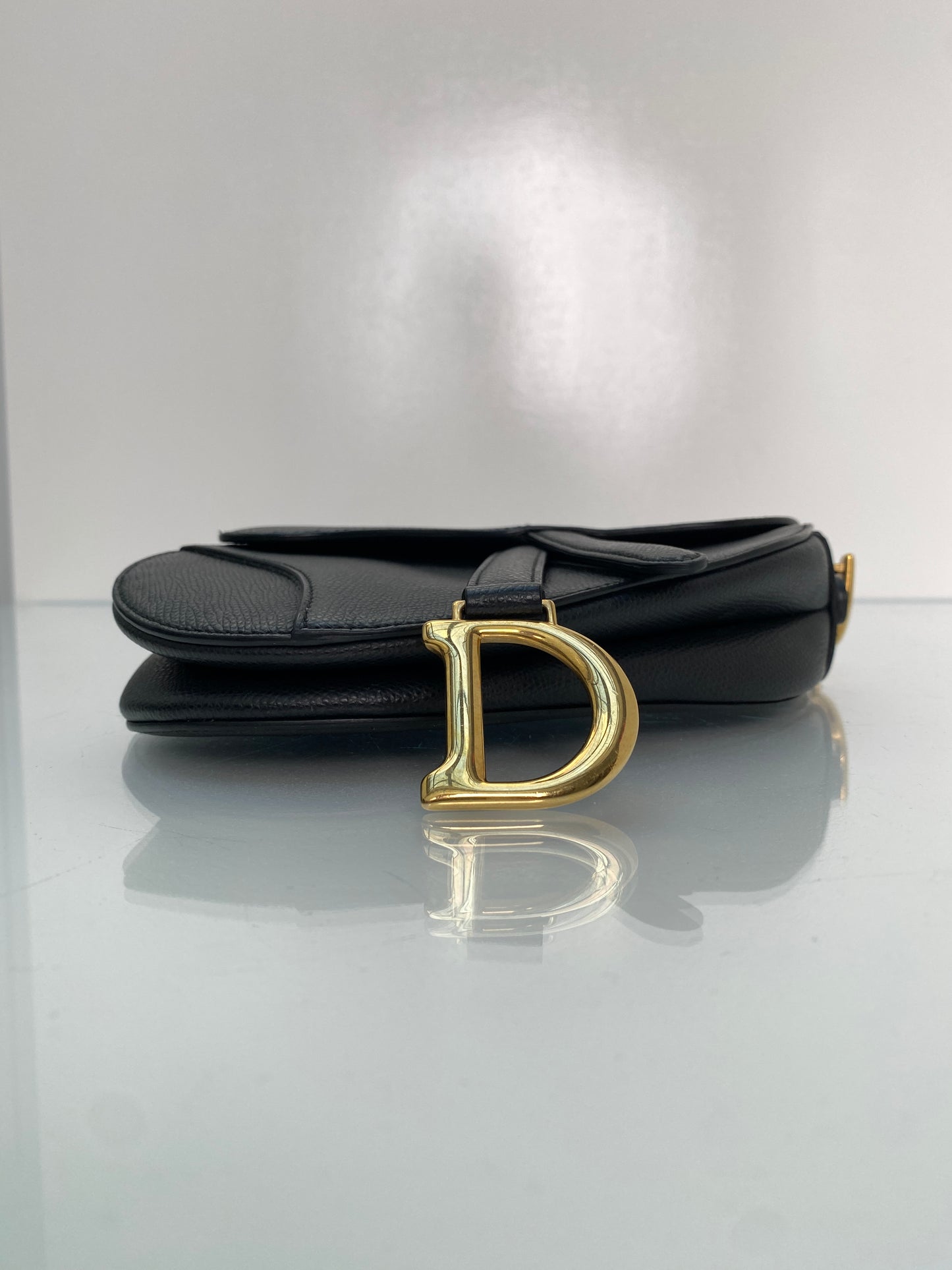 Dior Black Mini Saddle Bag GHW