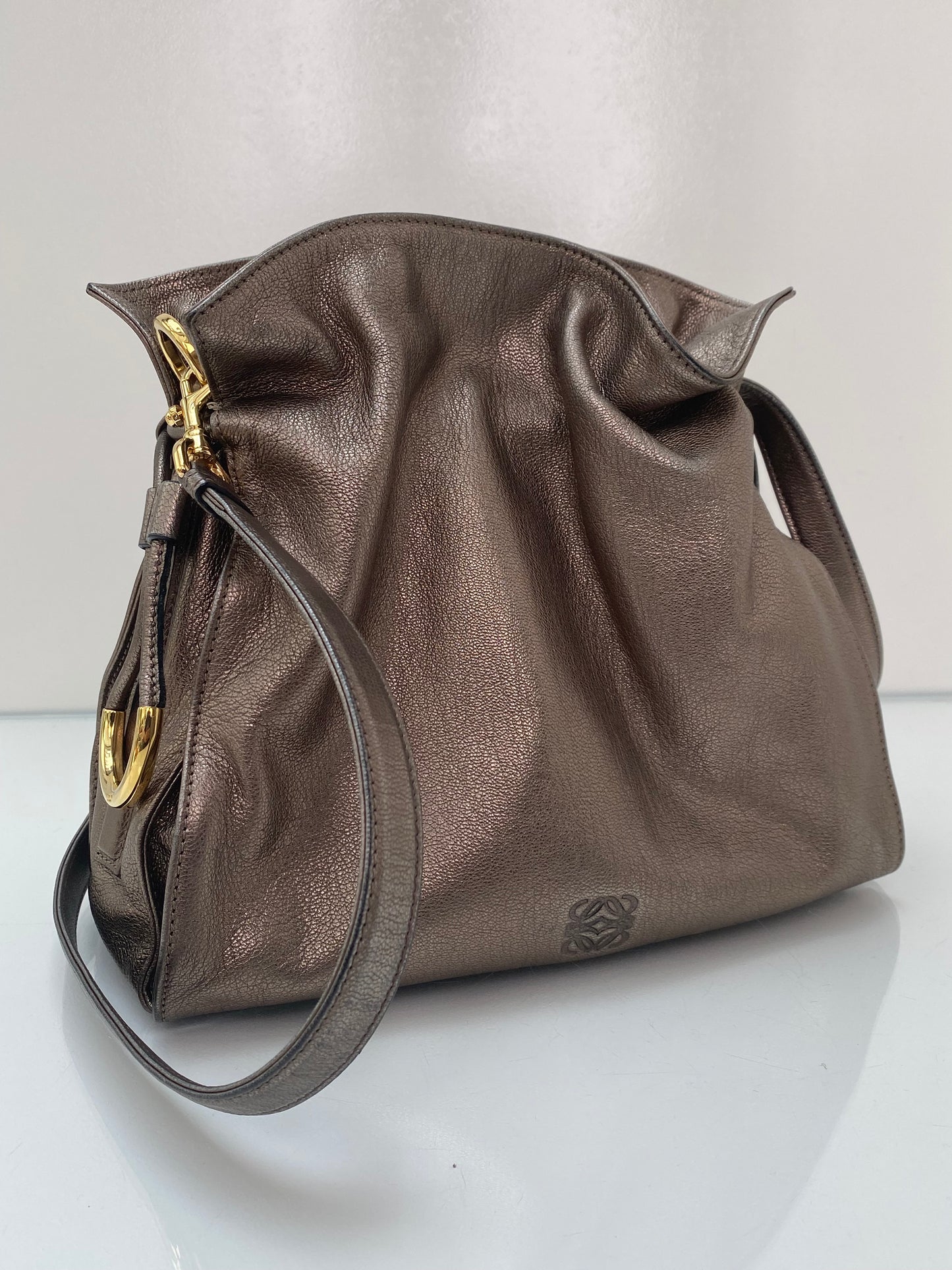 Loewe Brown Metallic Bag GHW
