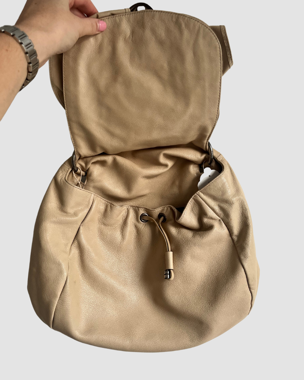 Saint Laurent Cream Floral Shoulder Bag