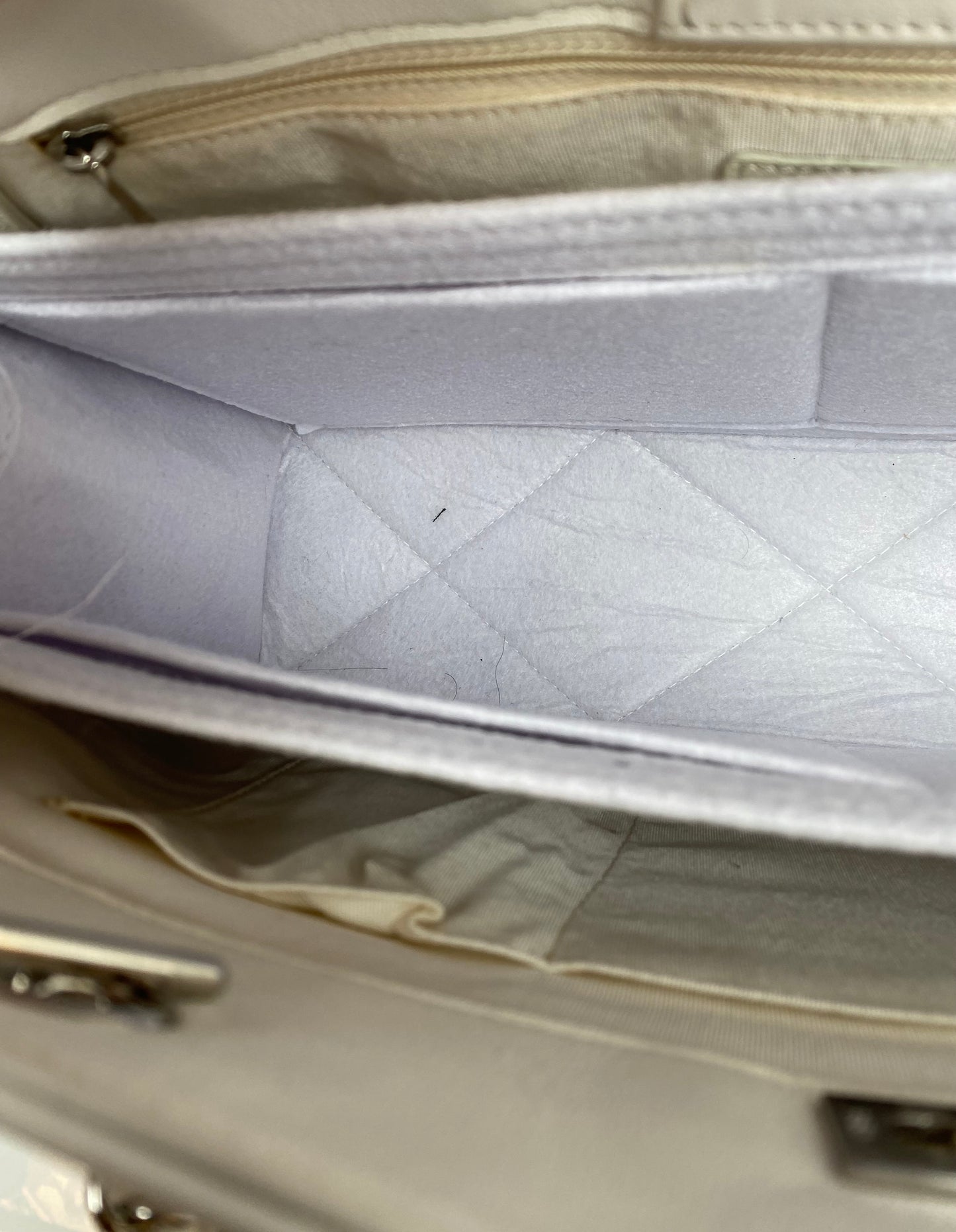 Chanel White Lambskin Quilted Tote Bag SHW