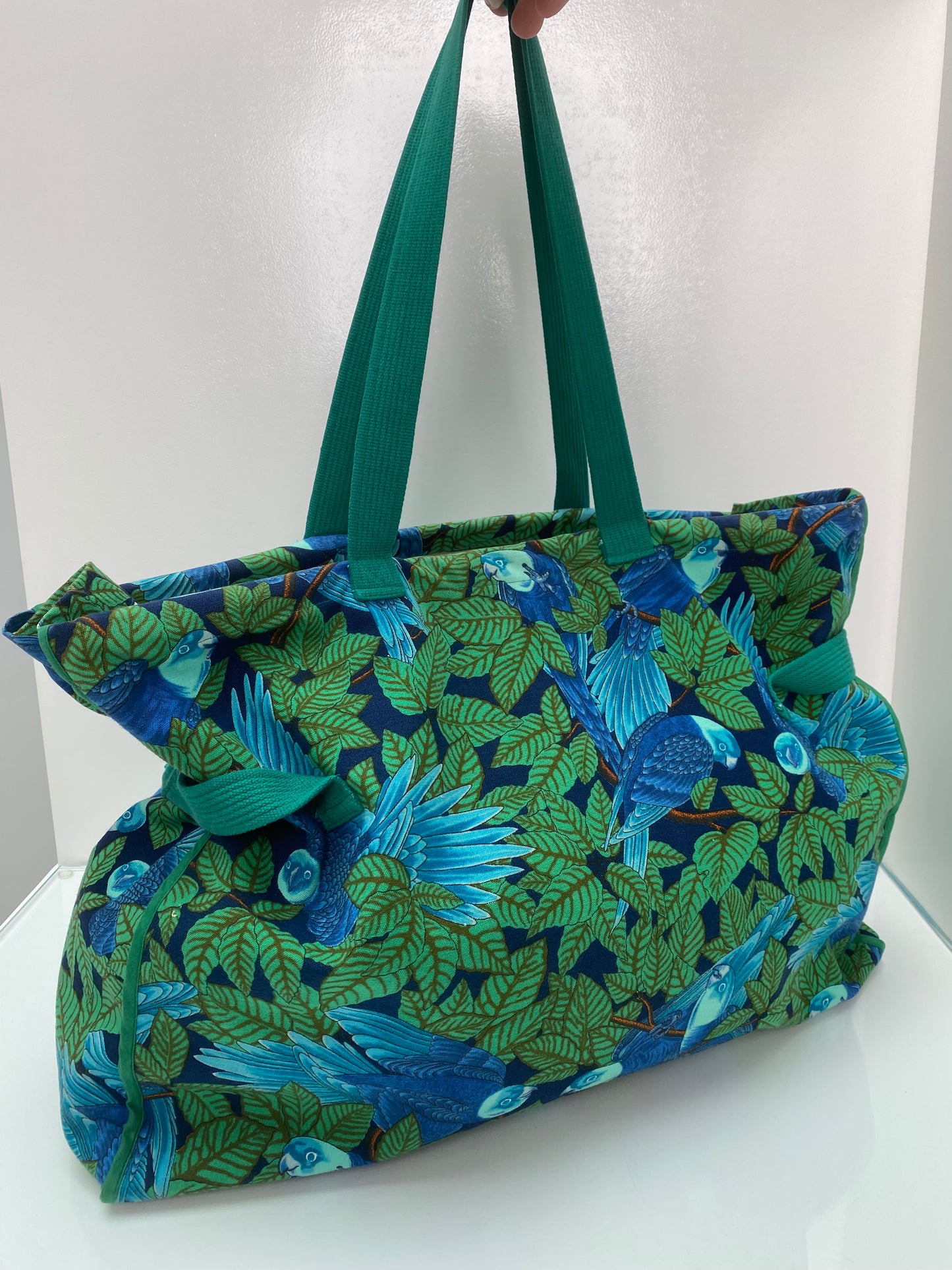 Hermes Green & Blue Birds Large Tote