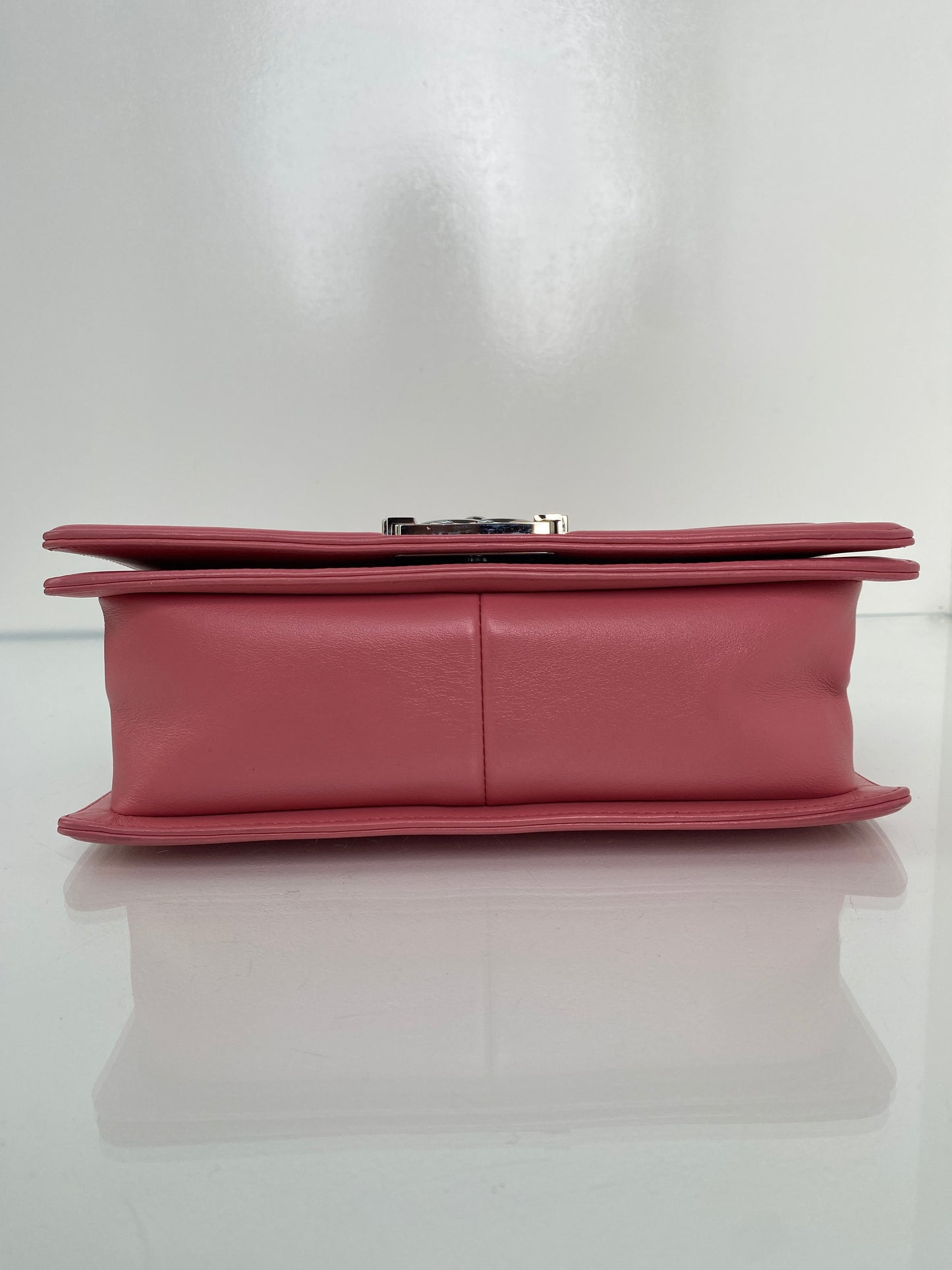 Chanel Boy Medium Pink Chevron Calfskin SHW