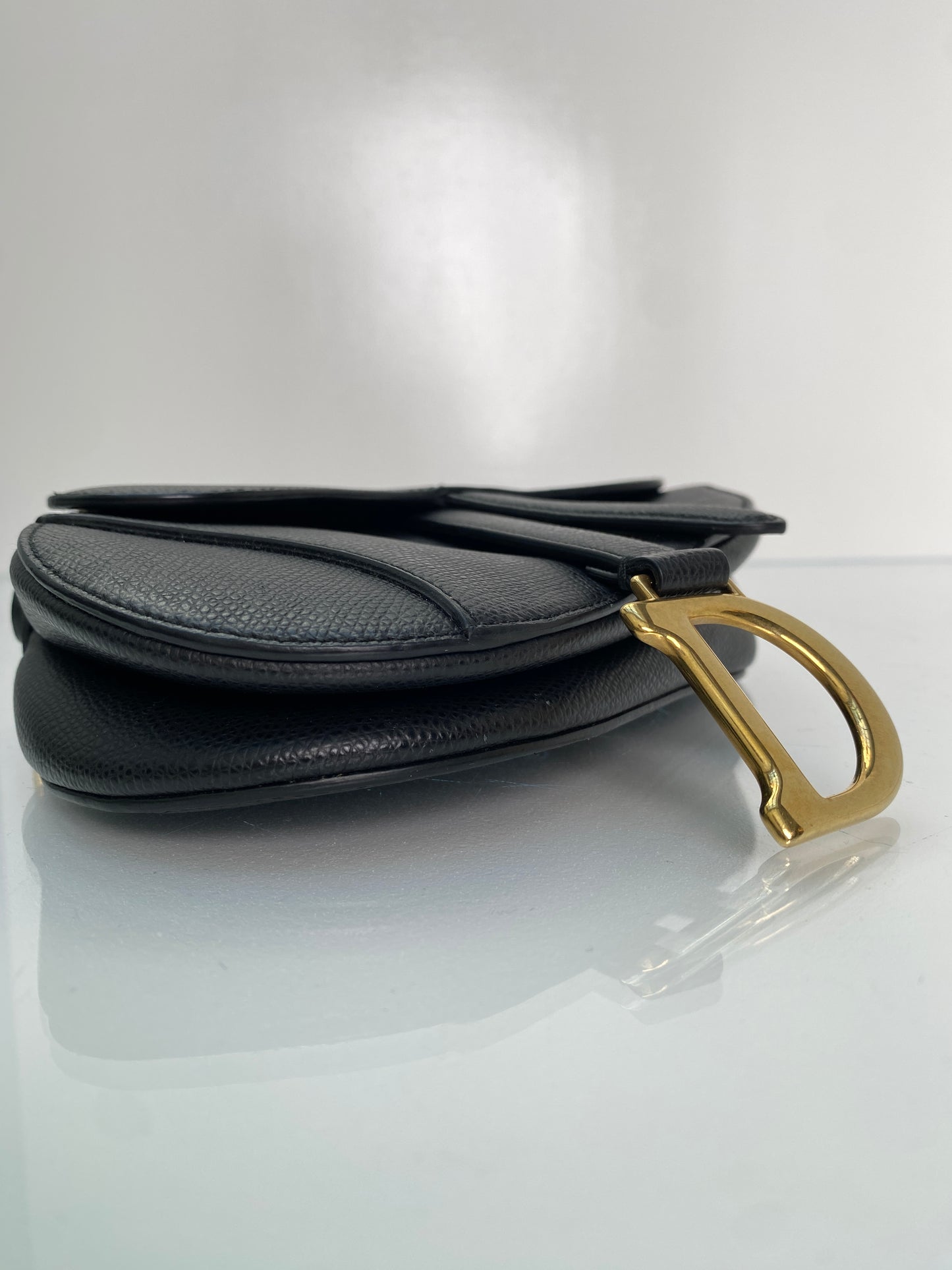 Dior Black Mini Saddle Bag GHW