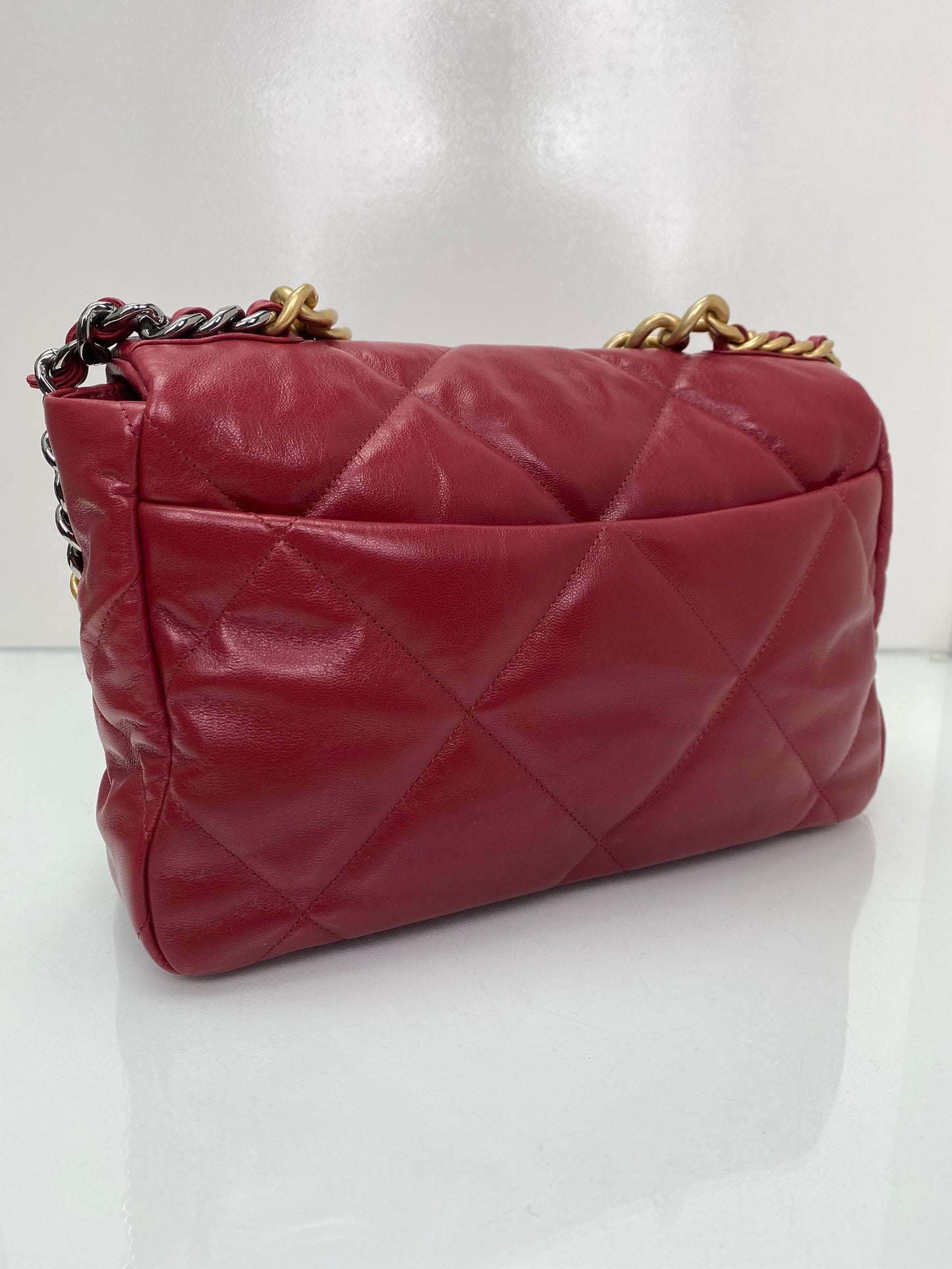 Chanel Red Quilted Medium Flap 19 Bag TTHW