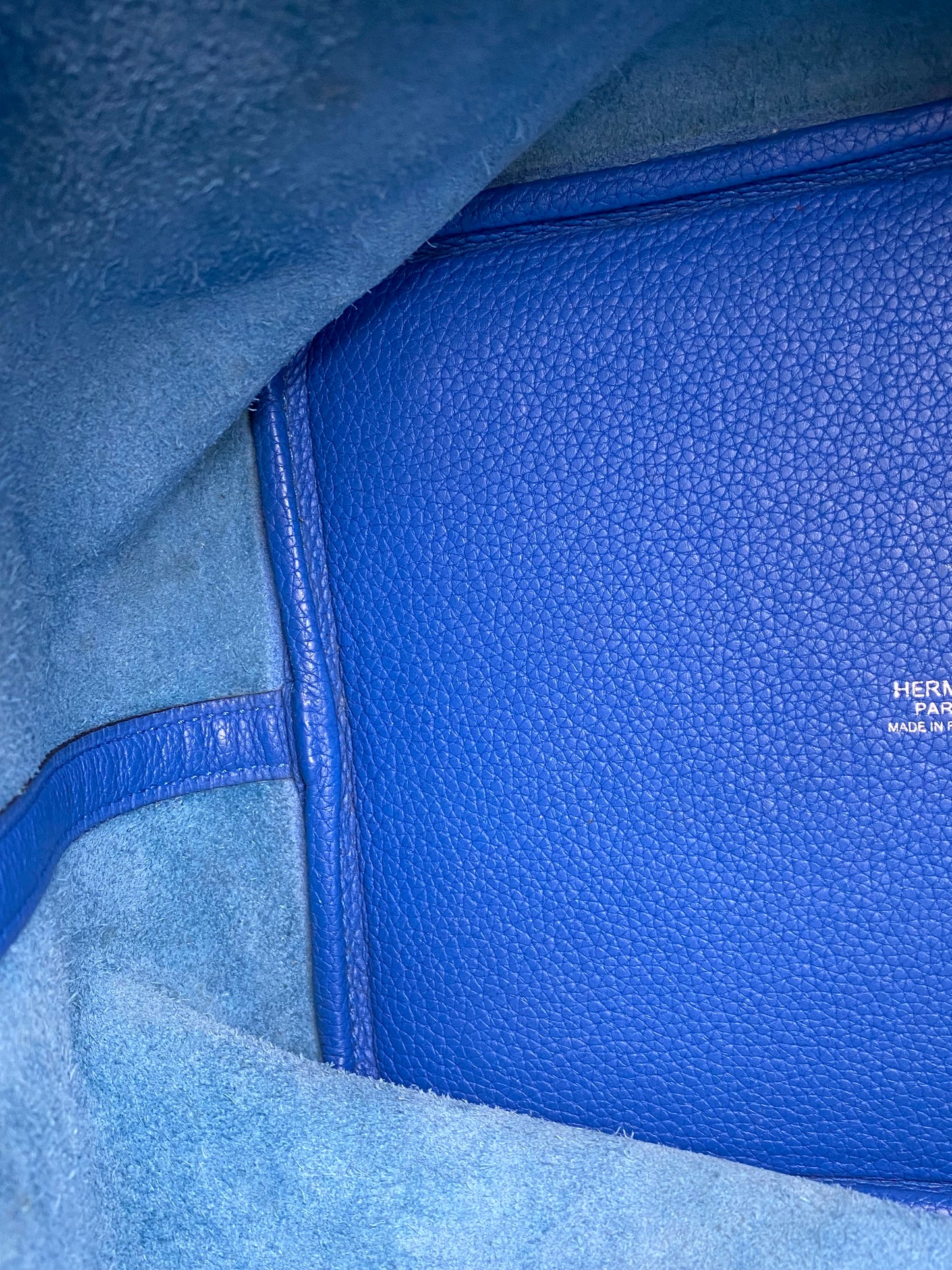 Hermes Picotin MM Bleu Zellige Clemence PHW #D