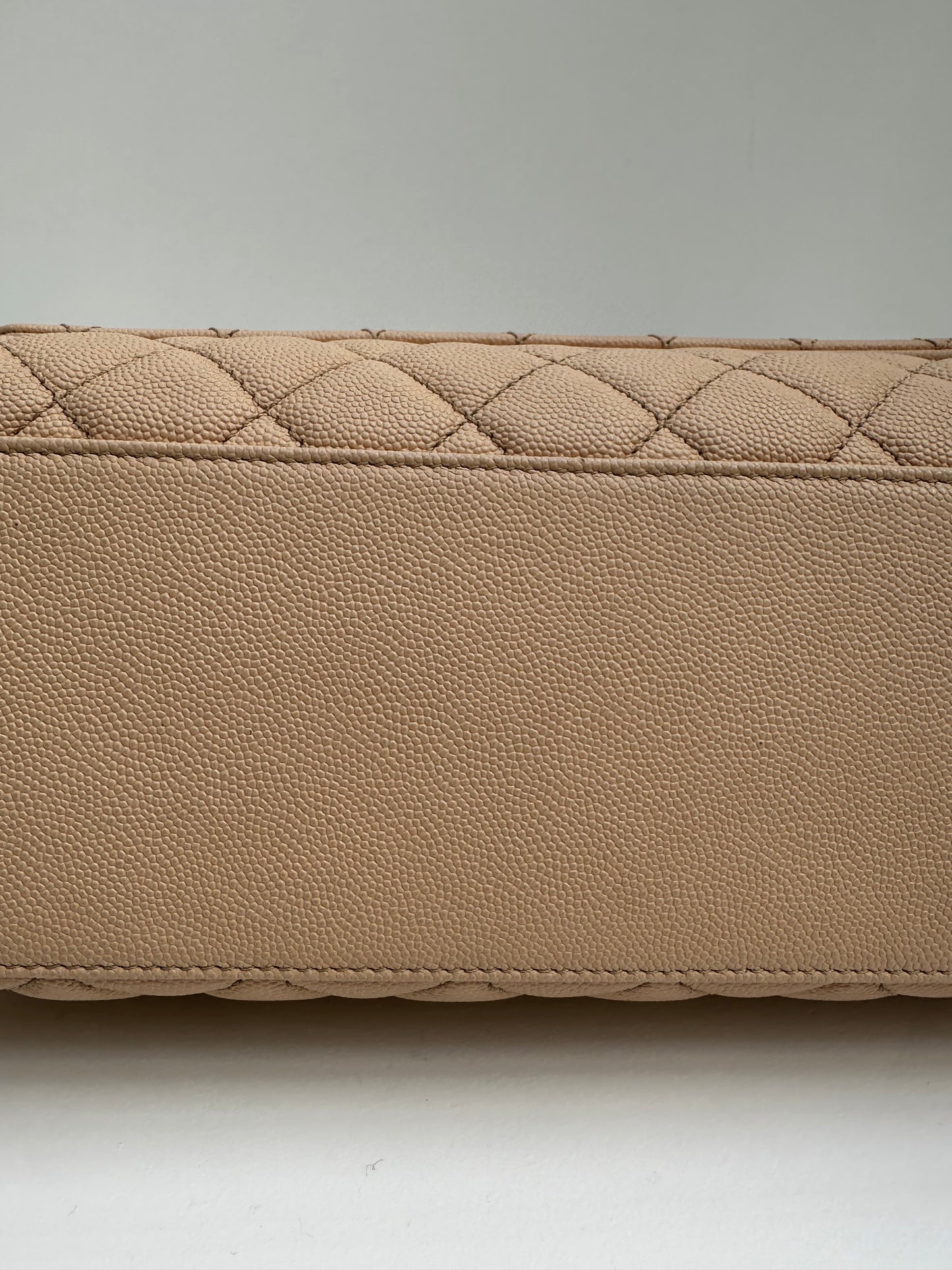 Chanel Medium Beige Coco Handle Caviar Leather GHW