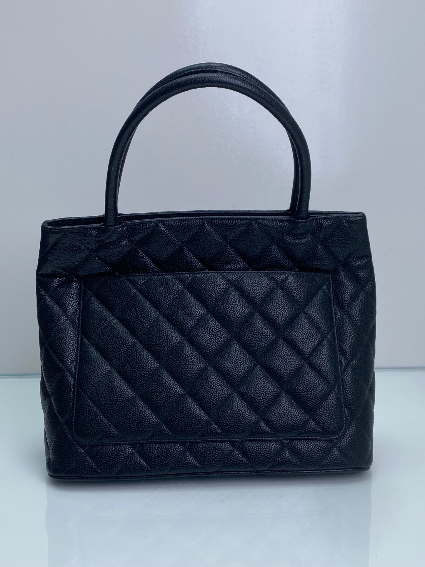 Chanel Medallion Black Caviar Medium Tote SHW
