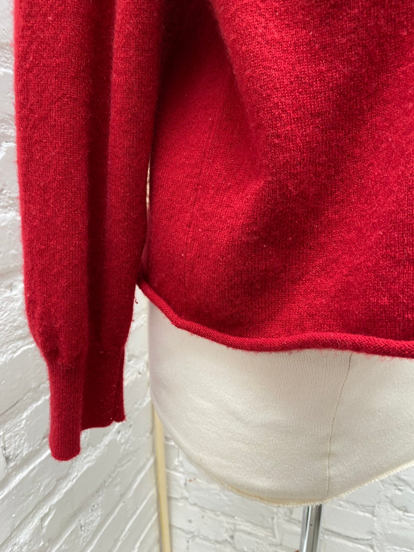 Skull Cashmere Red Skull Hood Sweater, S
