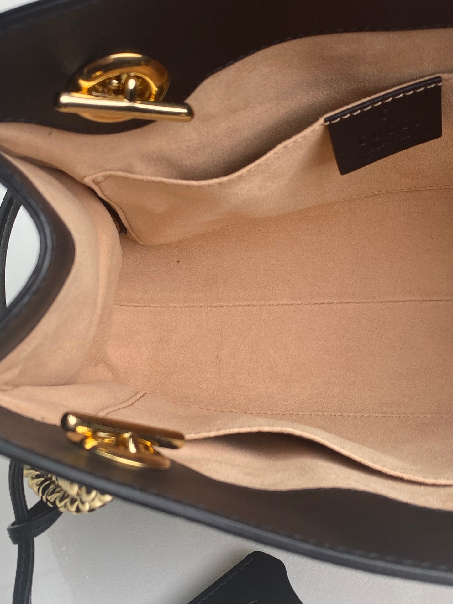 Gucci Monogram & Black Bee Padlock Small Tote Bag GHW