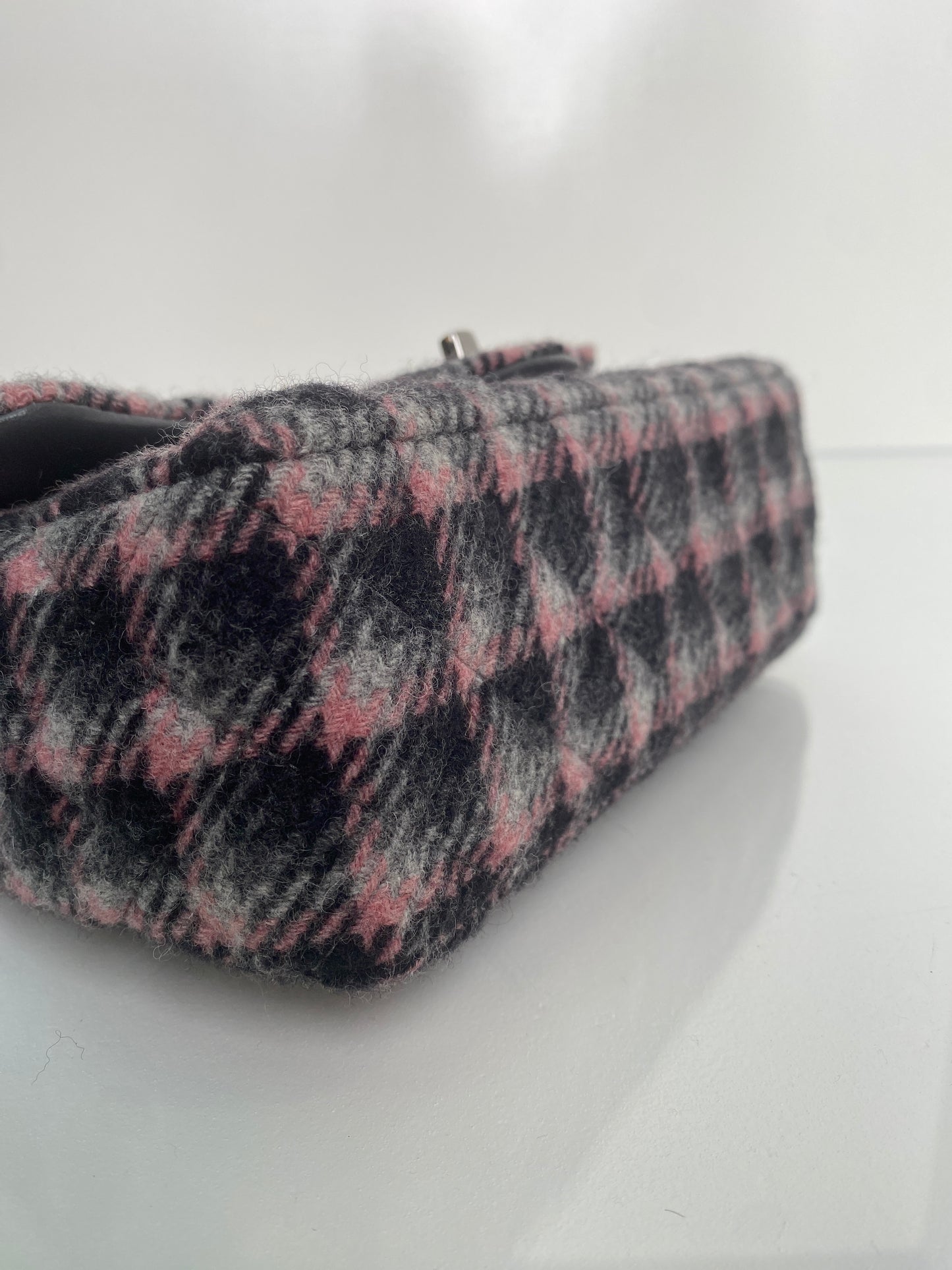 Chanel Classic Flap Small Pink/Black Wool SHW