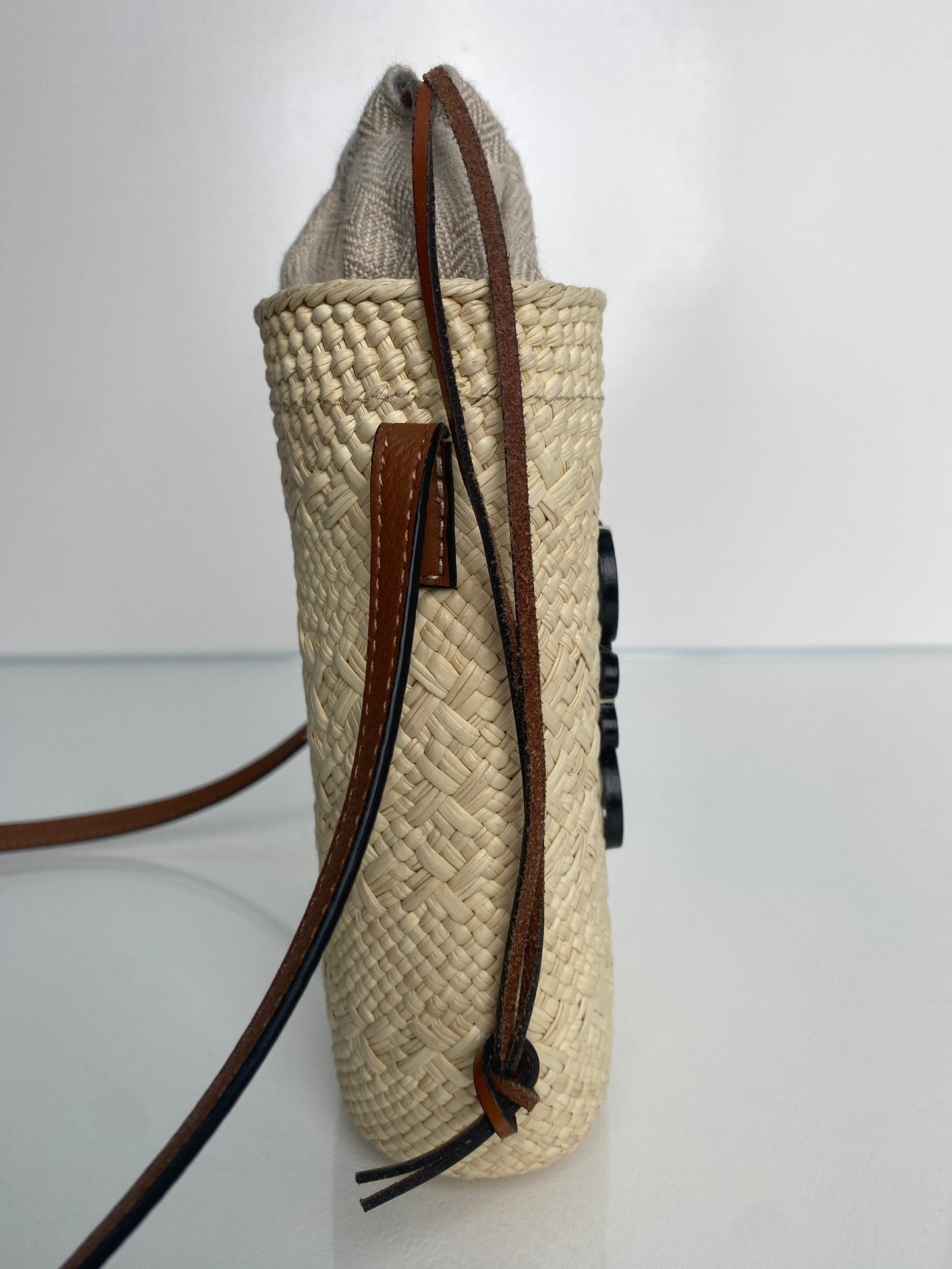 Loewe Square Pocket Raffia Crossbody Bag
