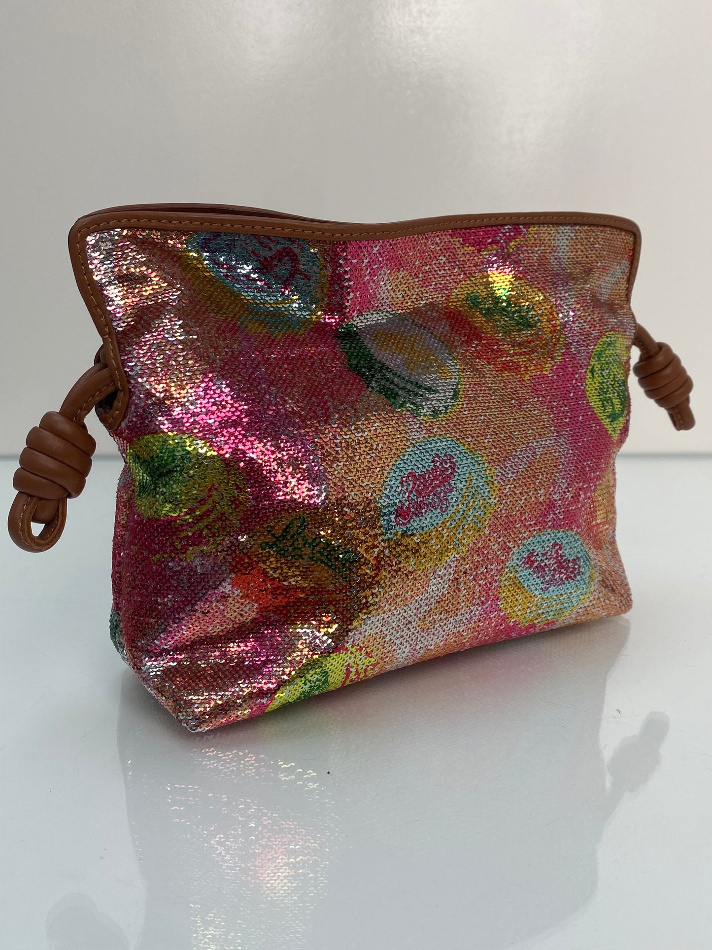 Loewe Paula’s Ibiza Sequin Bottle Cap Flamenco Convertible Clutch