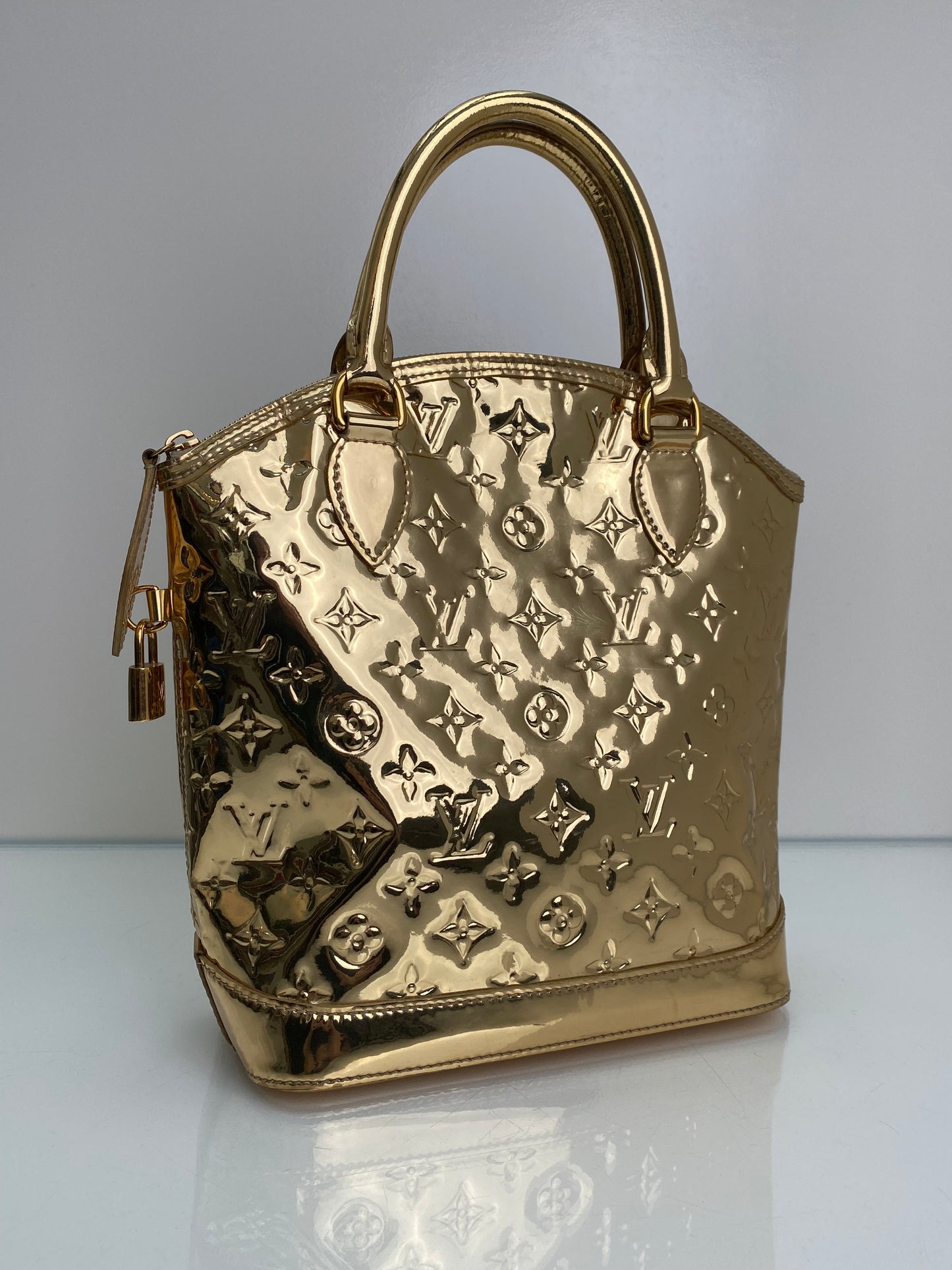 Louis Vuitton Gold Monogram Miroir Lockit PM Bag GHW