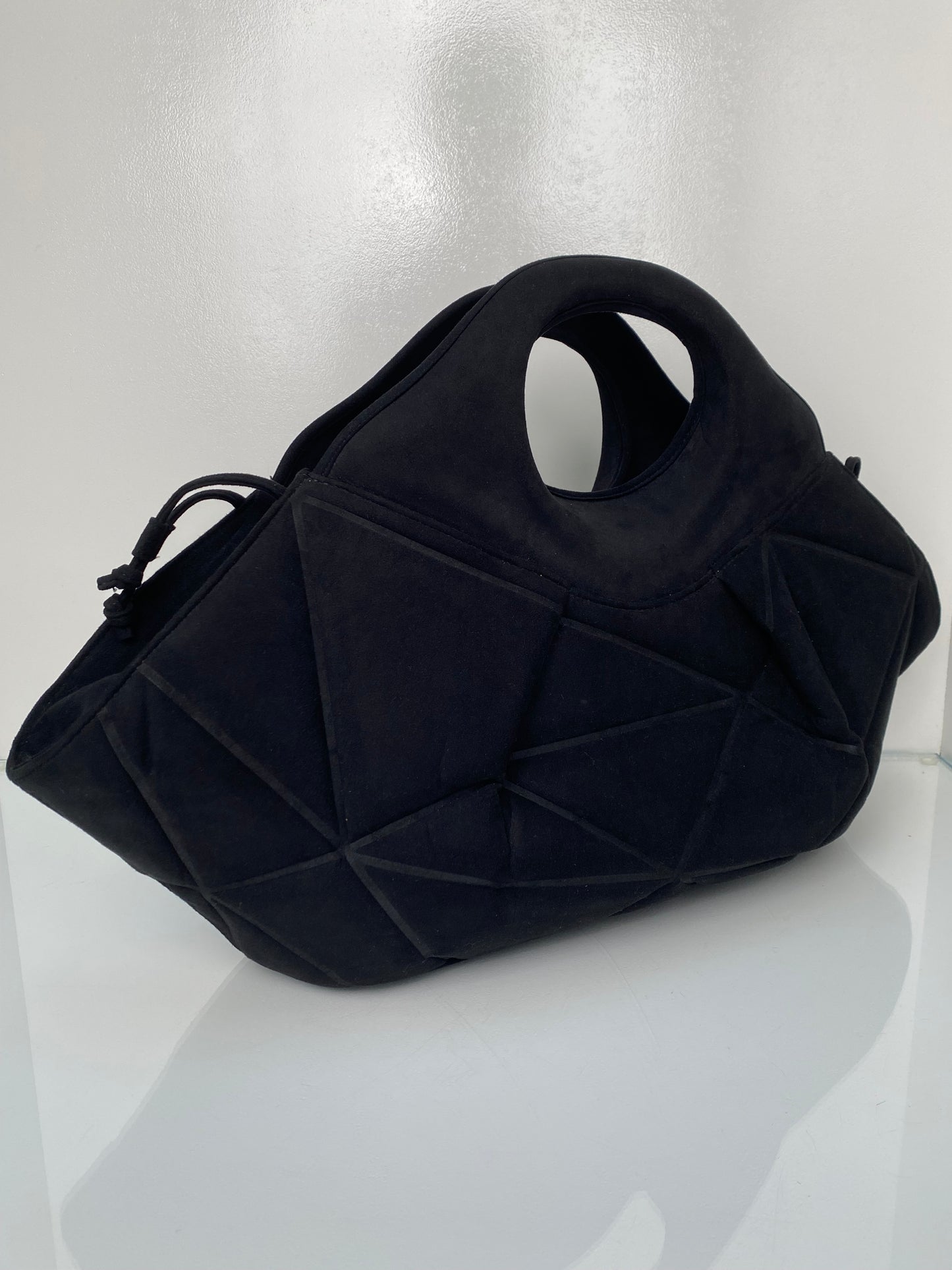 Isssey Mayake Black Cloth Geometric Tote Bag