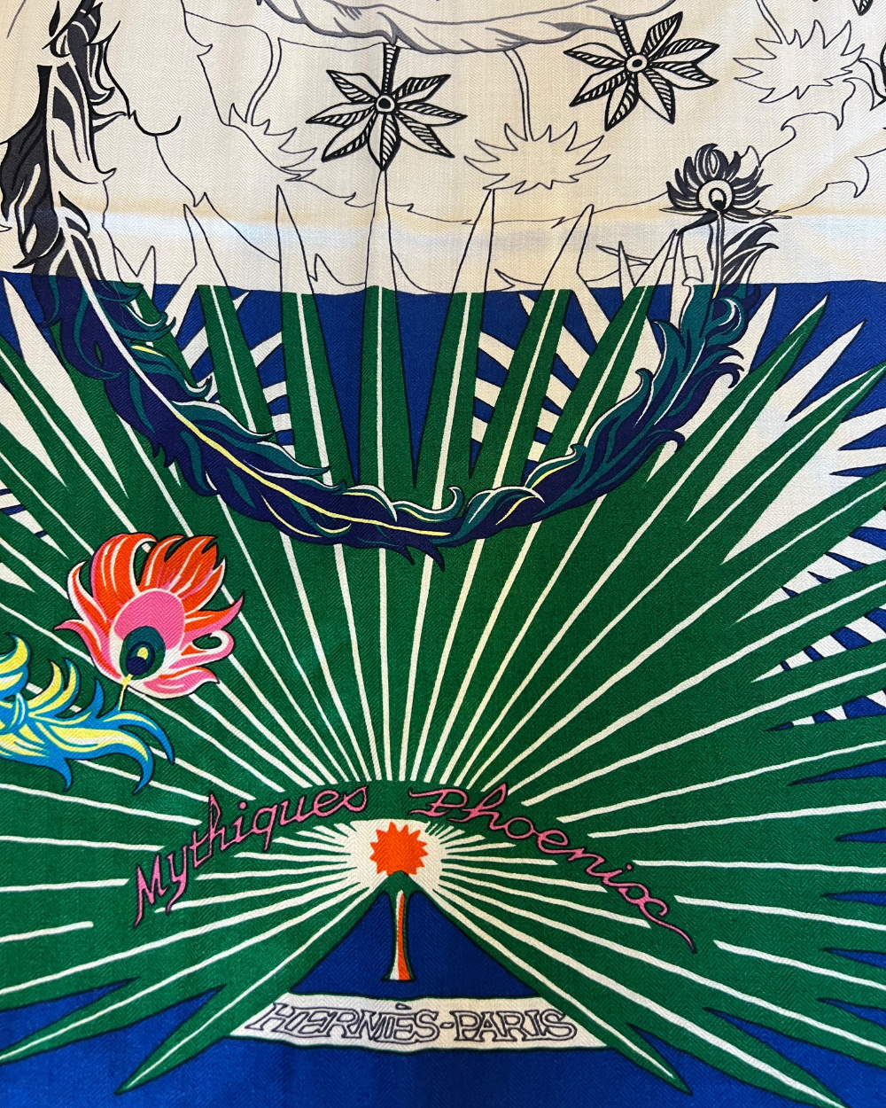Hermes Cashmere Peacock Scarf