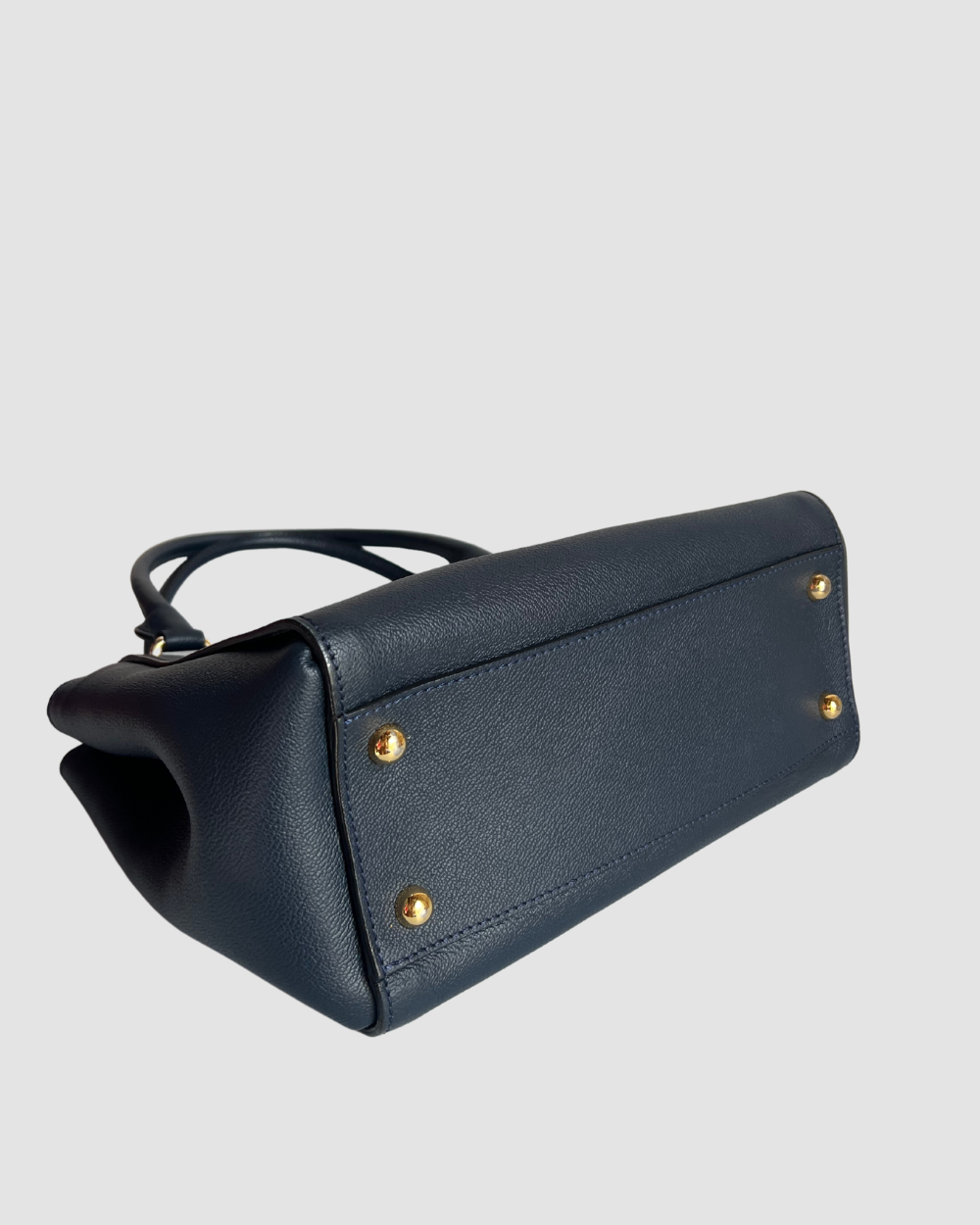 Burberry Navy Leather Buckle Tote Bag
