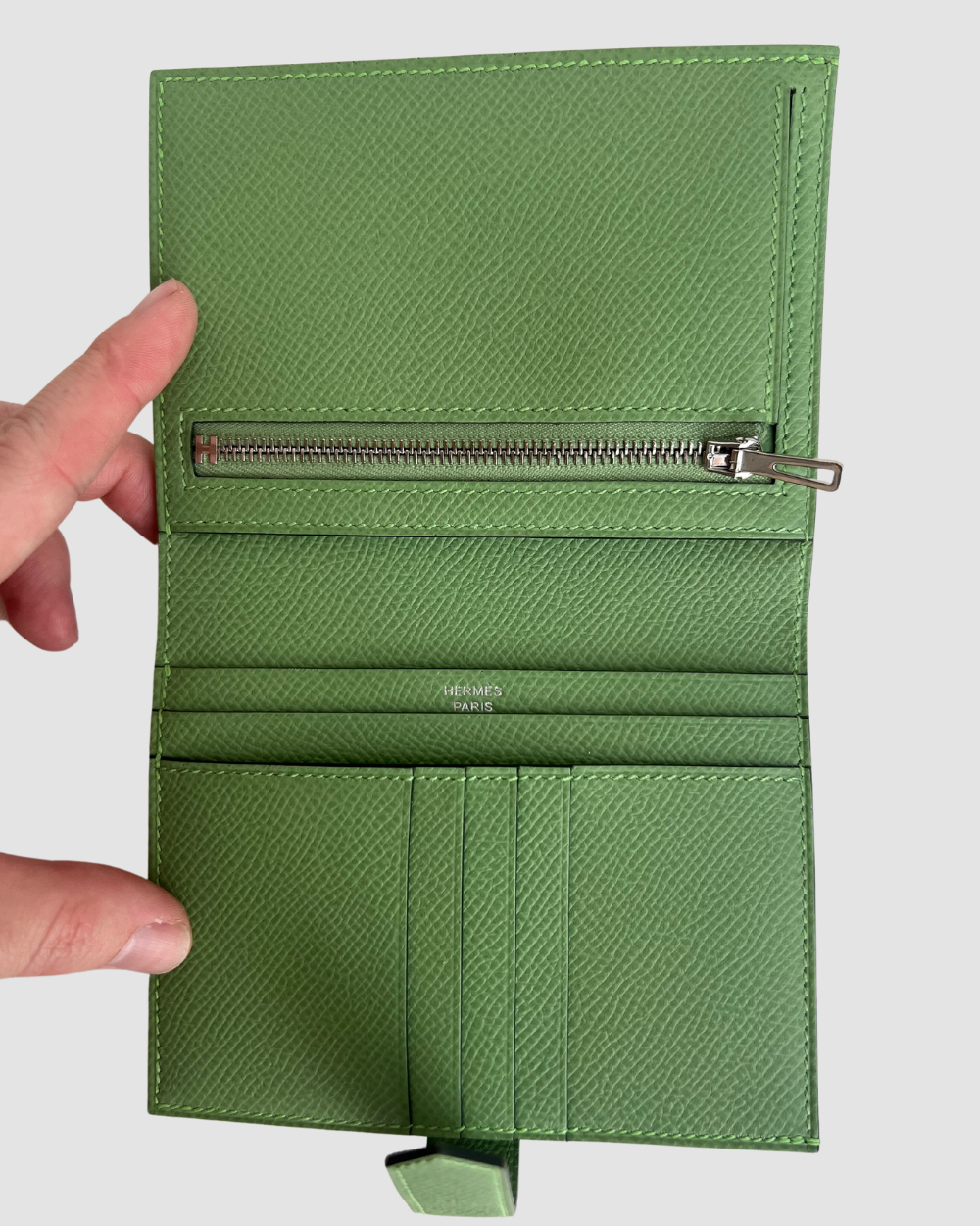 Hermes Green Rare Bearn Compact Wallet