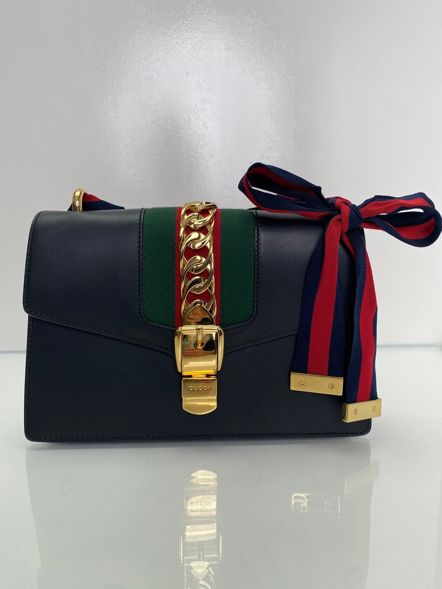 Gucci Black Webstripe Sylvie Bag GHW