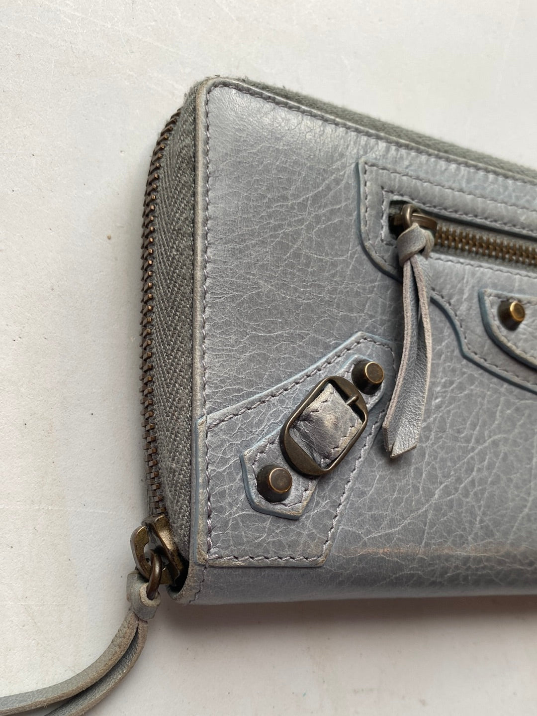 Balenciaga Grey Moto Wallet