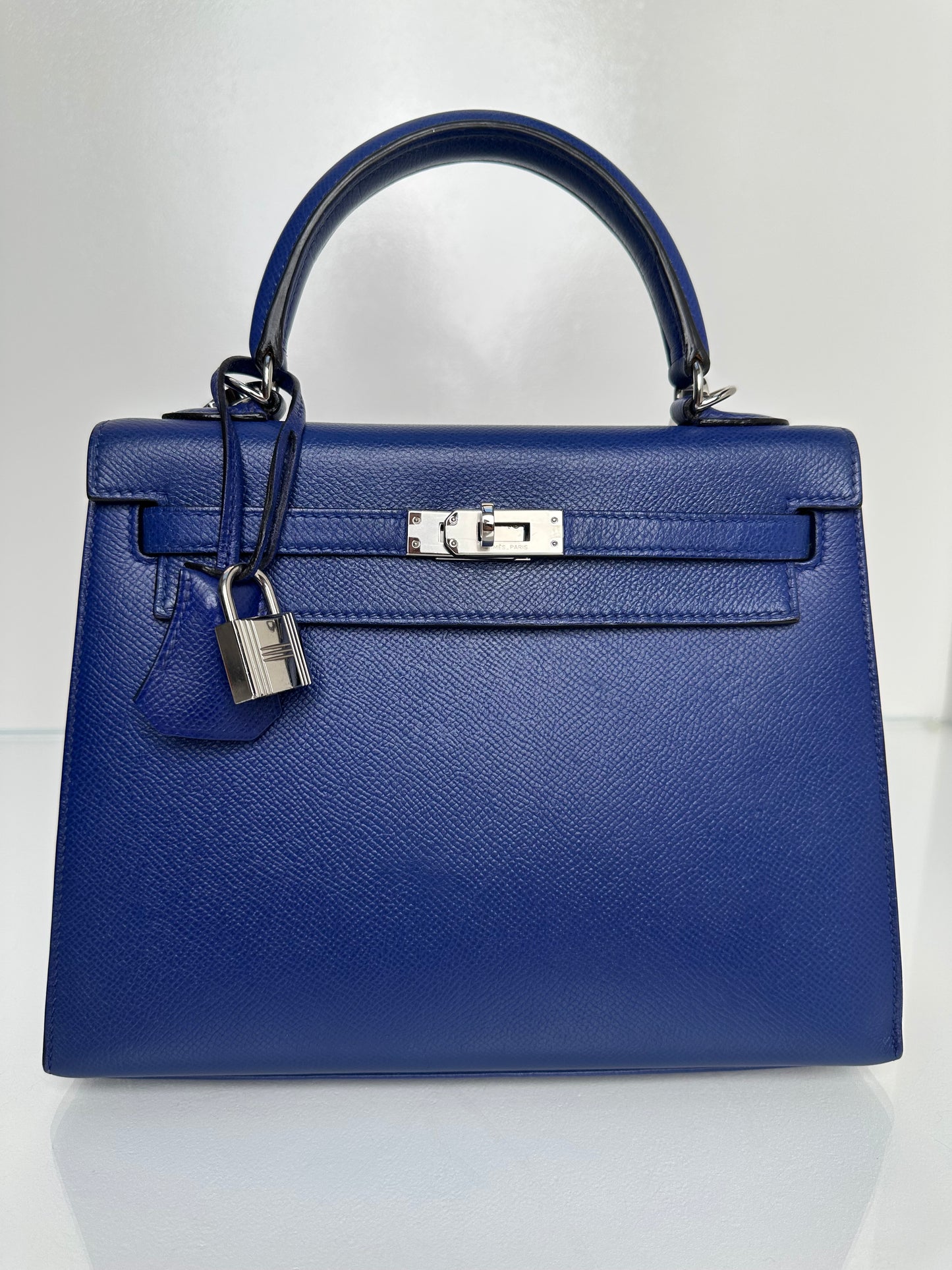 Hermes Kelly 25 Bleu Royal Epsom PHW #R