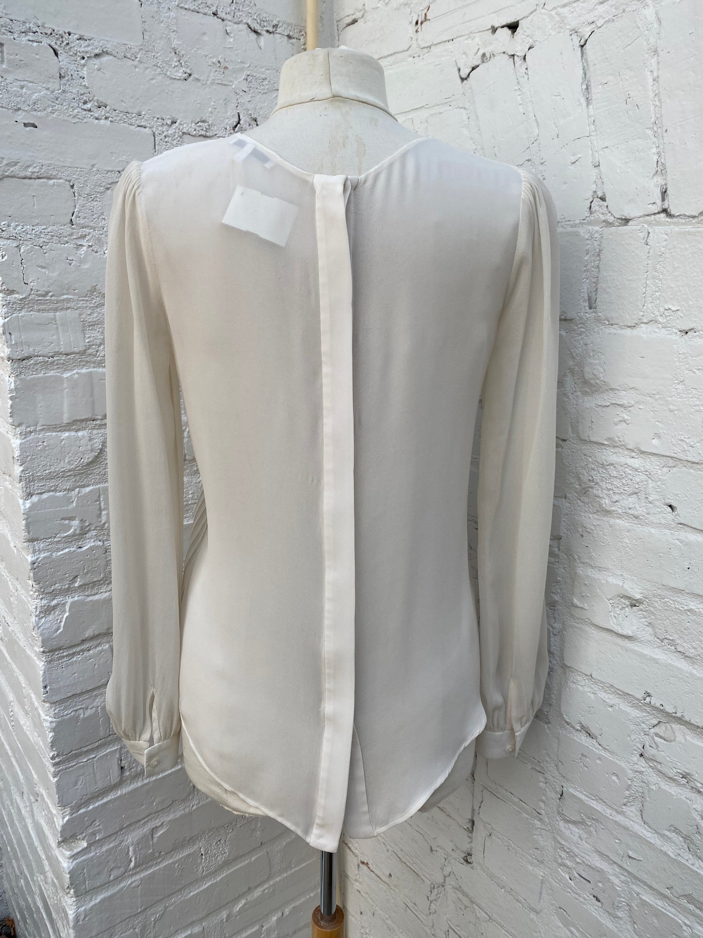Milly Cream Long Sleeve Blouse, 2