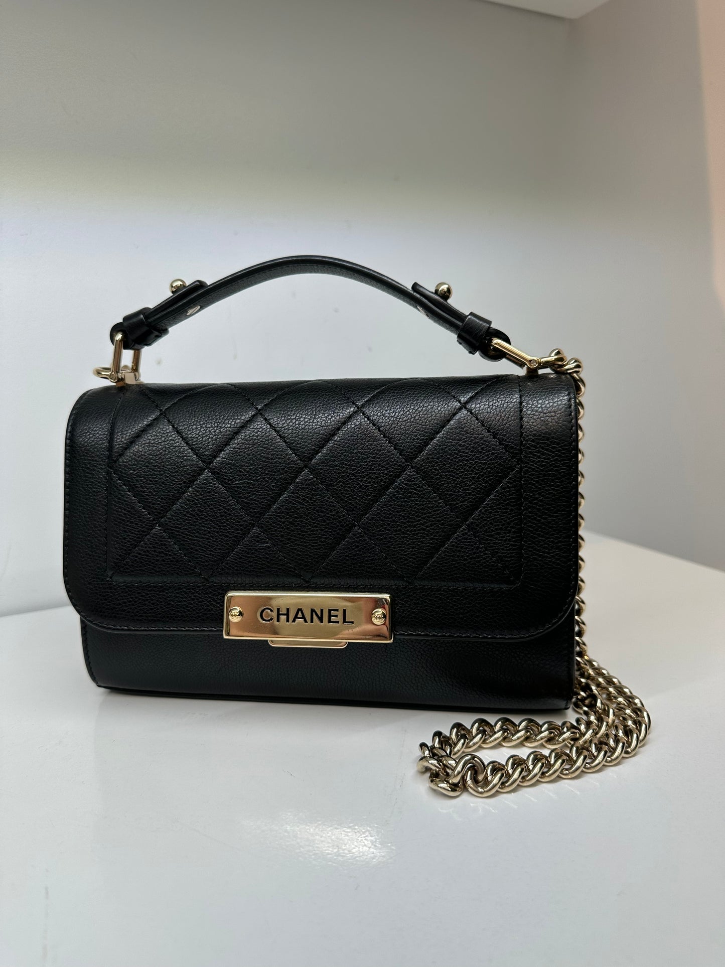 Chanel Click Label Black Calfskin GHW