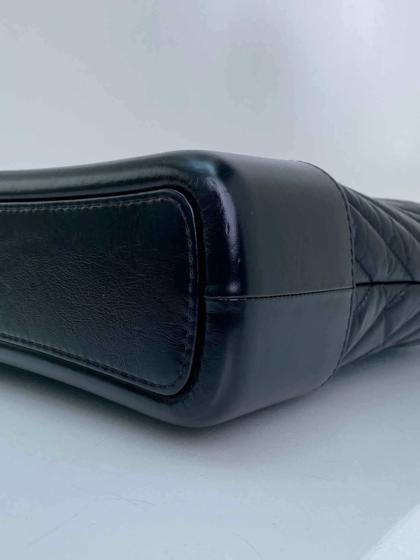 Chanel Black on Black Crinkled Calfskin Gabrielle #28