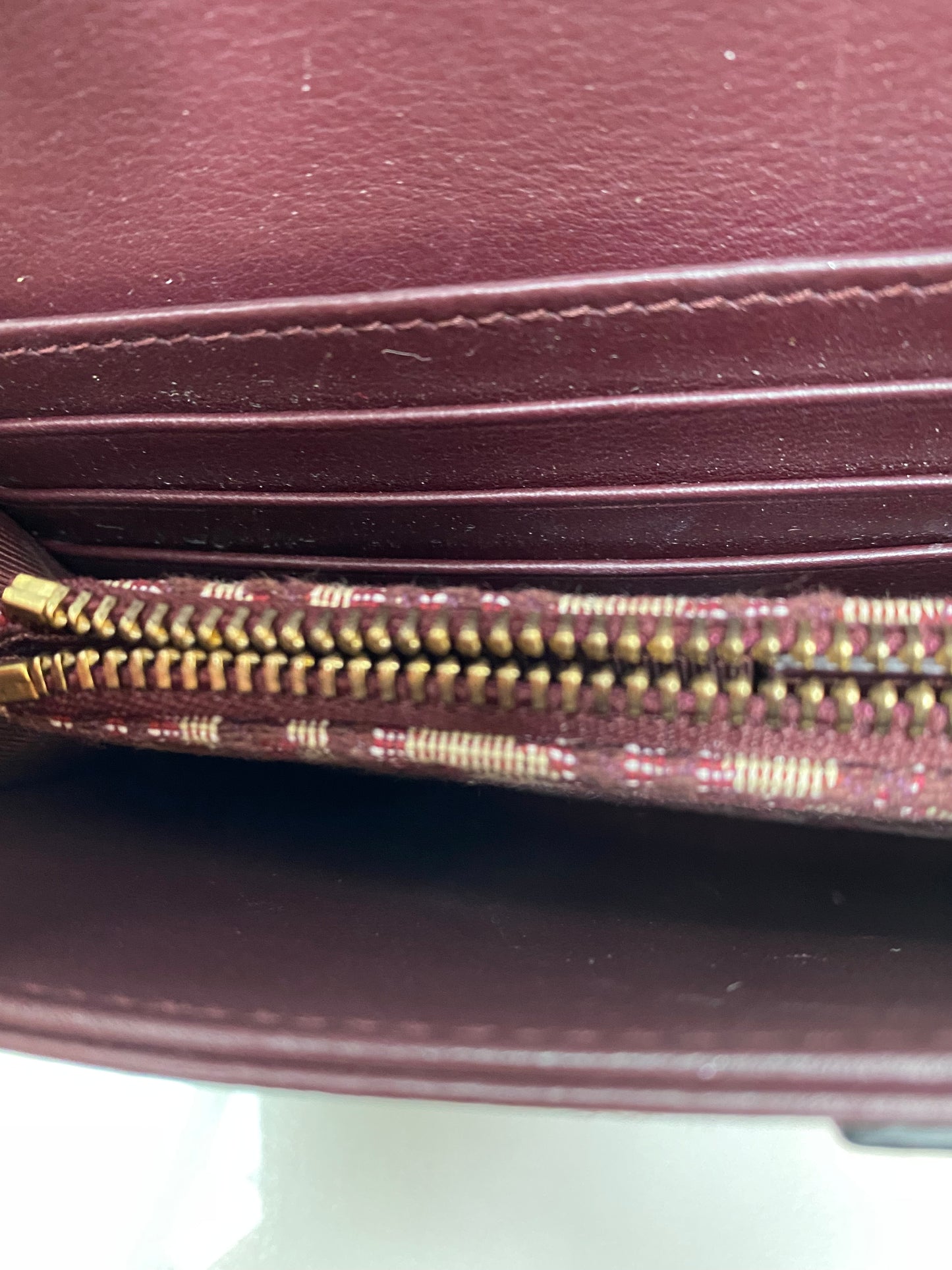 Dior Burgundy Oblique Saddle Wallet on Chain Bag GHW
