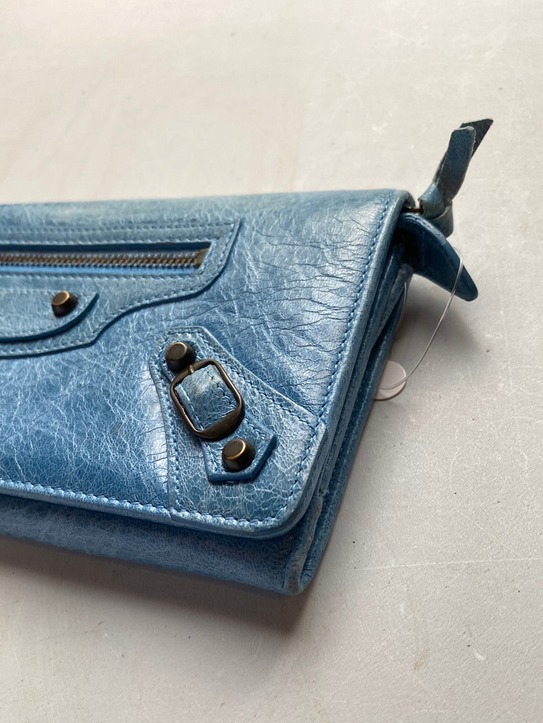 Balenciaga Blue Moto Wallet