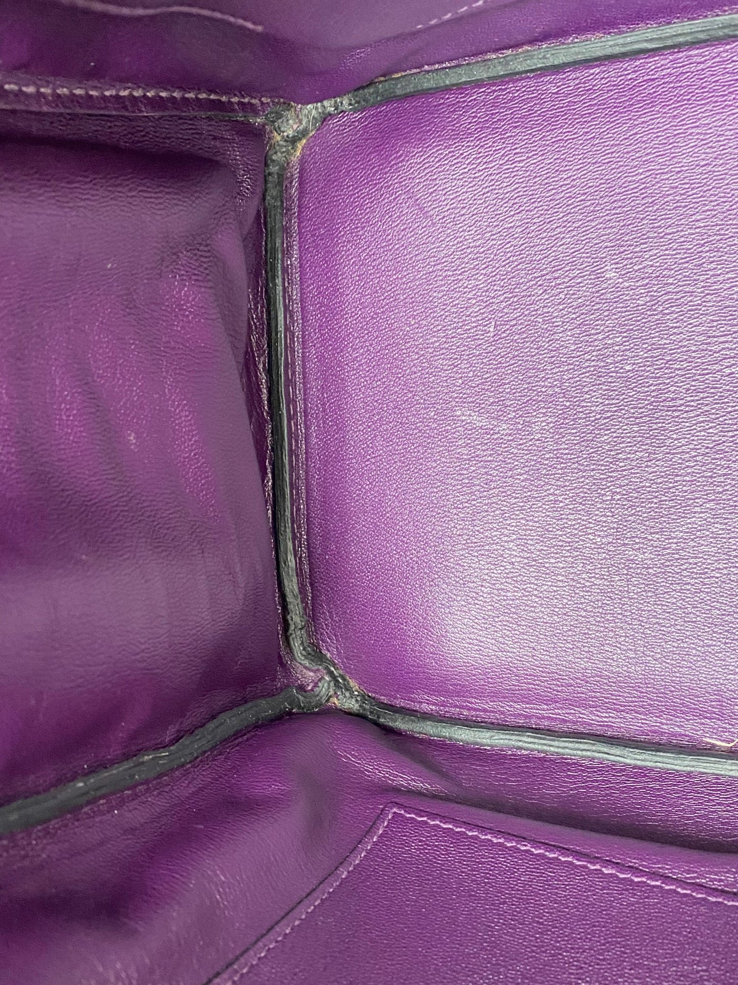 Hermes Birkin 35 Amethyst Shiny Porosus GHW #O