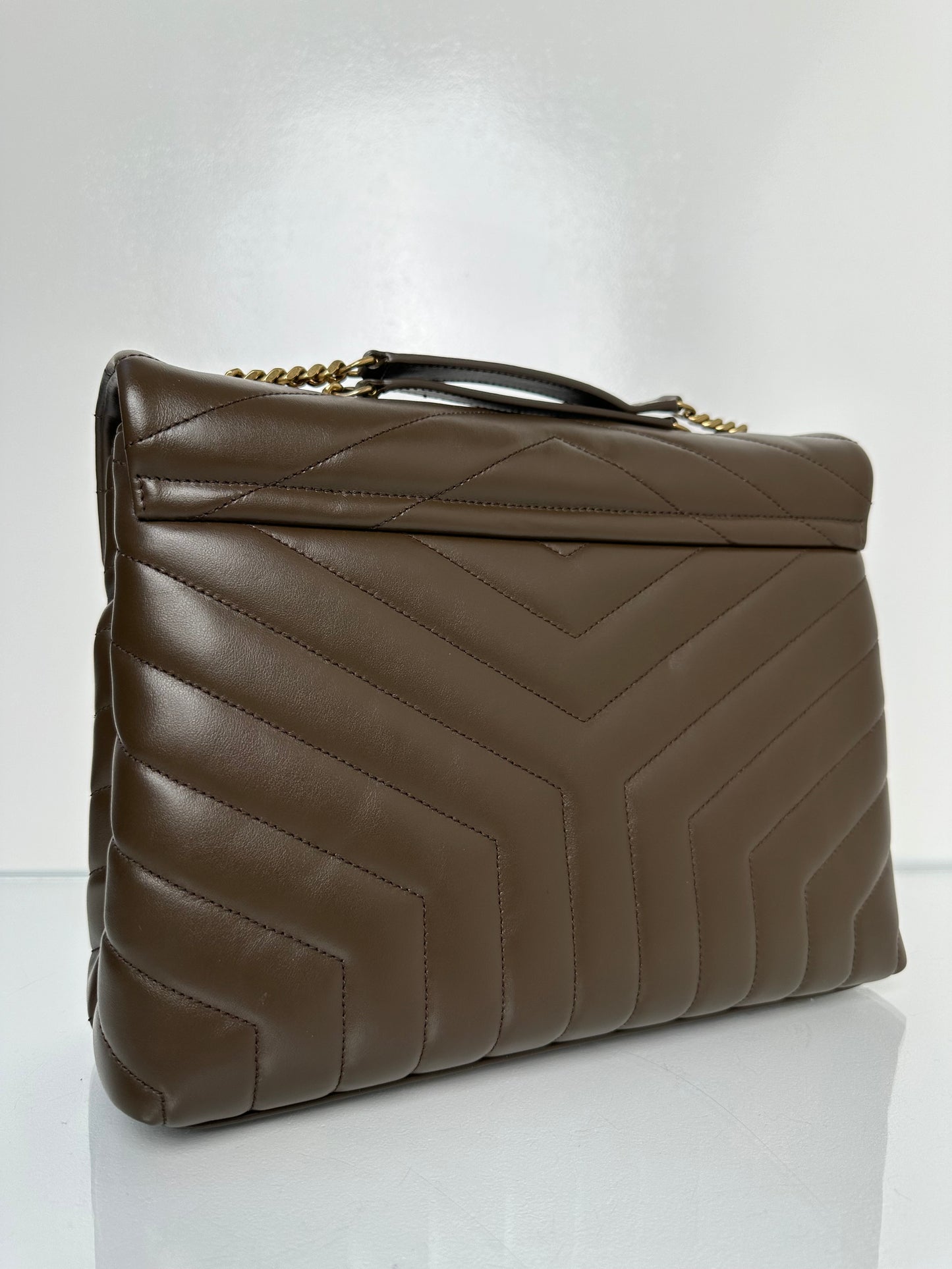 Saint Laurent Loulou Brown Matelasse Bag