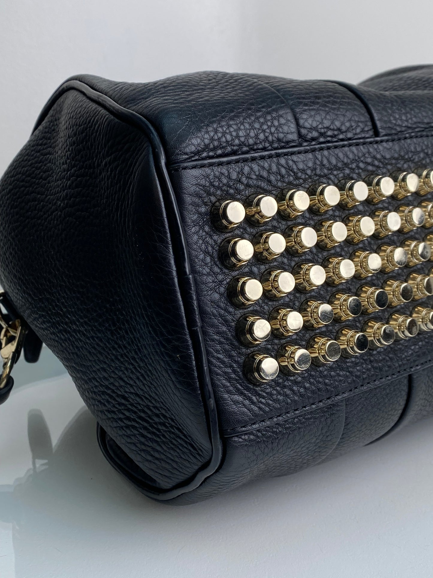 Alexander Wang Black Studded Mini Duffle Bag GHW