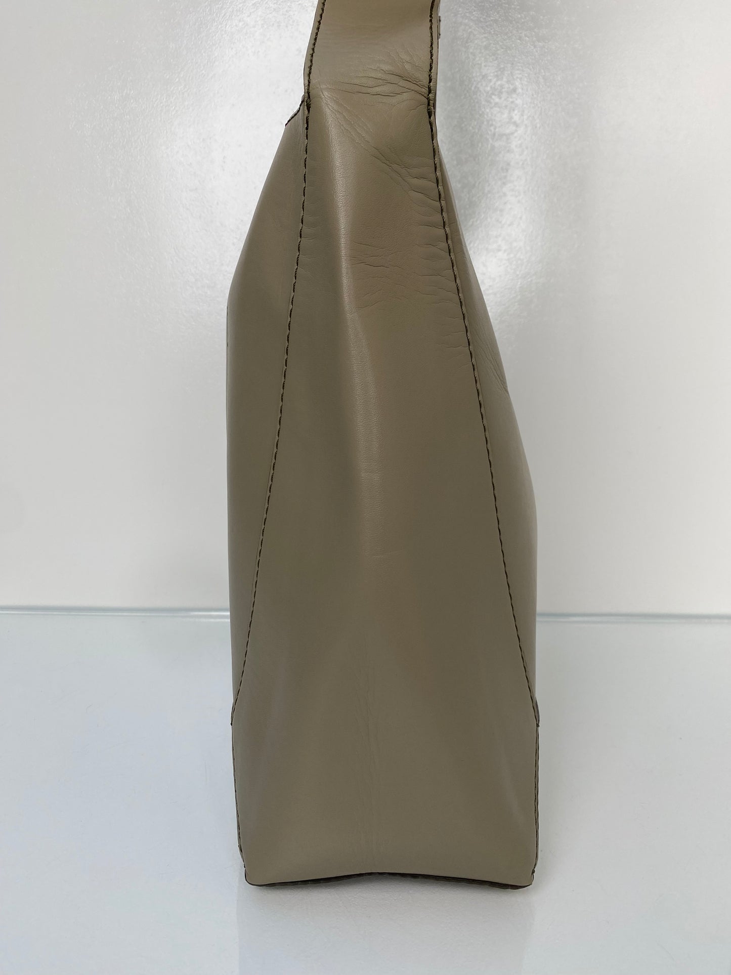 Stella McCartney Taupe/ Grey Eco Braided-Strap Medium Hobo Bag GHW
