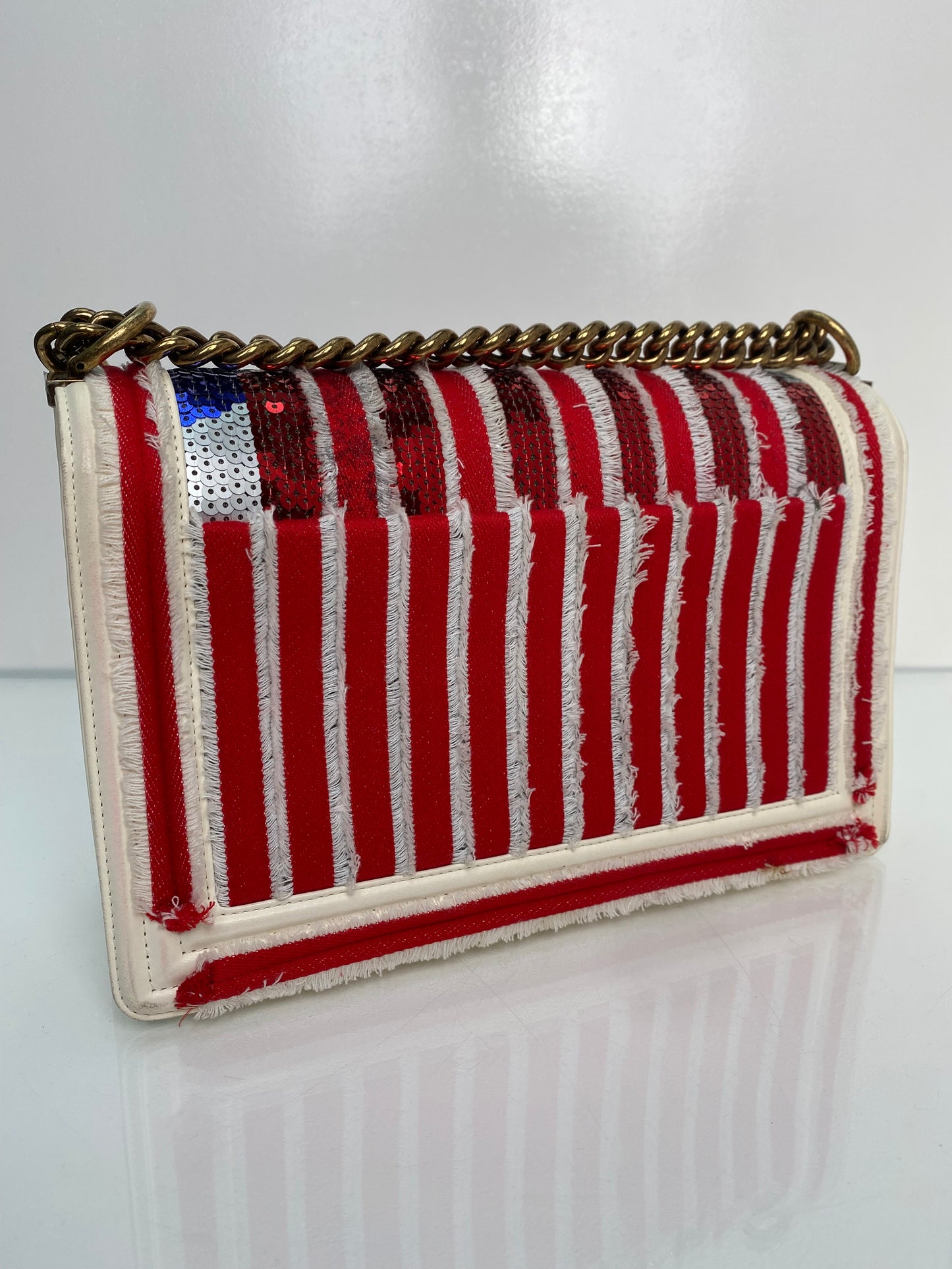 Chanel Red, White, & Blue 2017 Cuba Boy Bag GHW