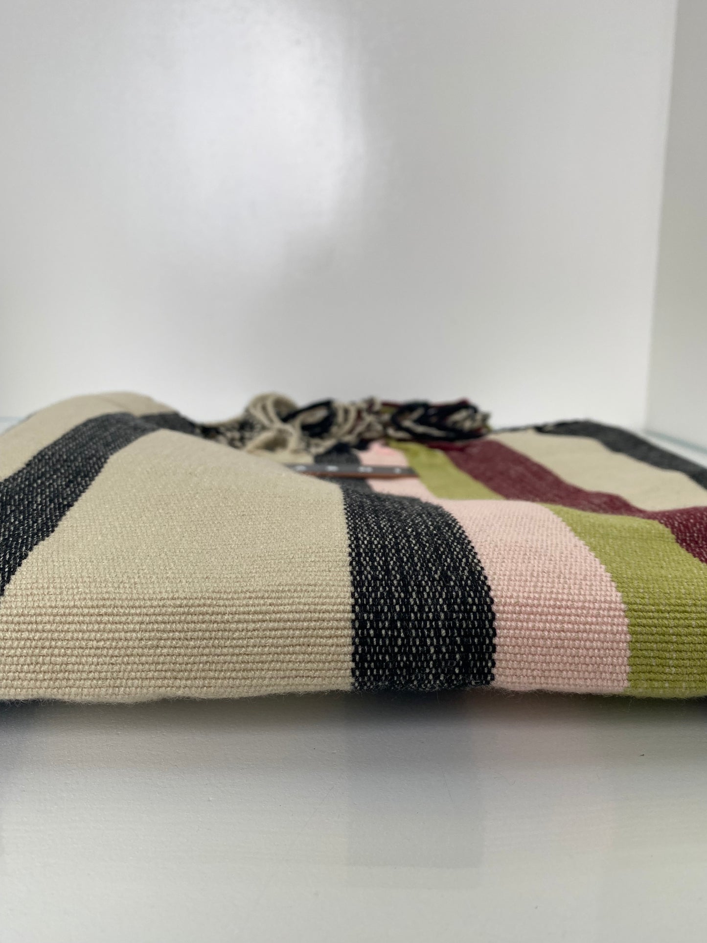 Marni Cream, Black, Burgundy, & Multicolor Striped Tote Bag
