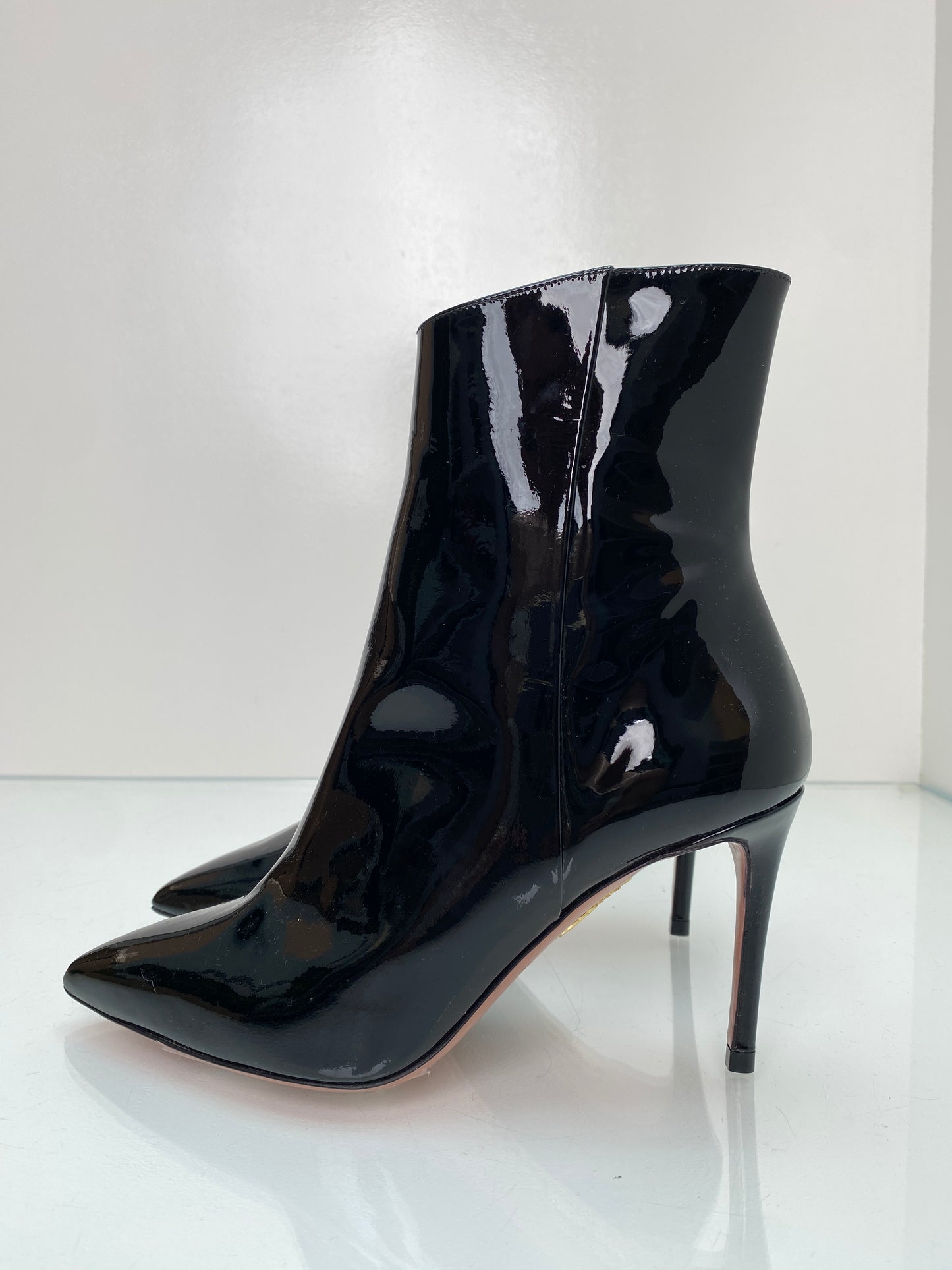 Aquazarra Black Patent Leather Boots, 35
