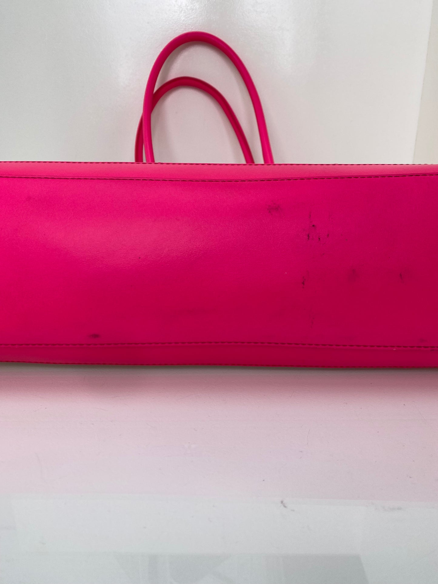 Balmain Neon Pink & White Canvas Army 42 Tote Bag (As Is)