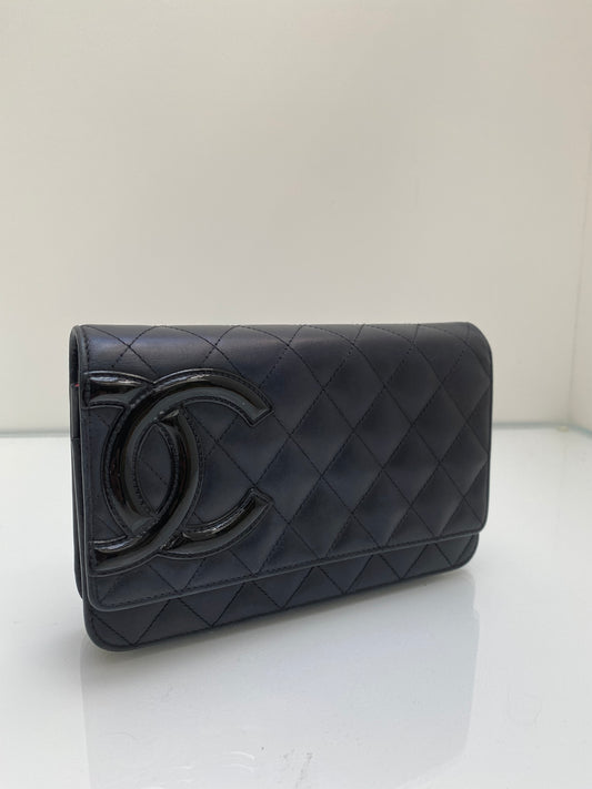 Chanel Black Cambon Calfskin Leather WOC SHW