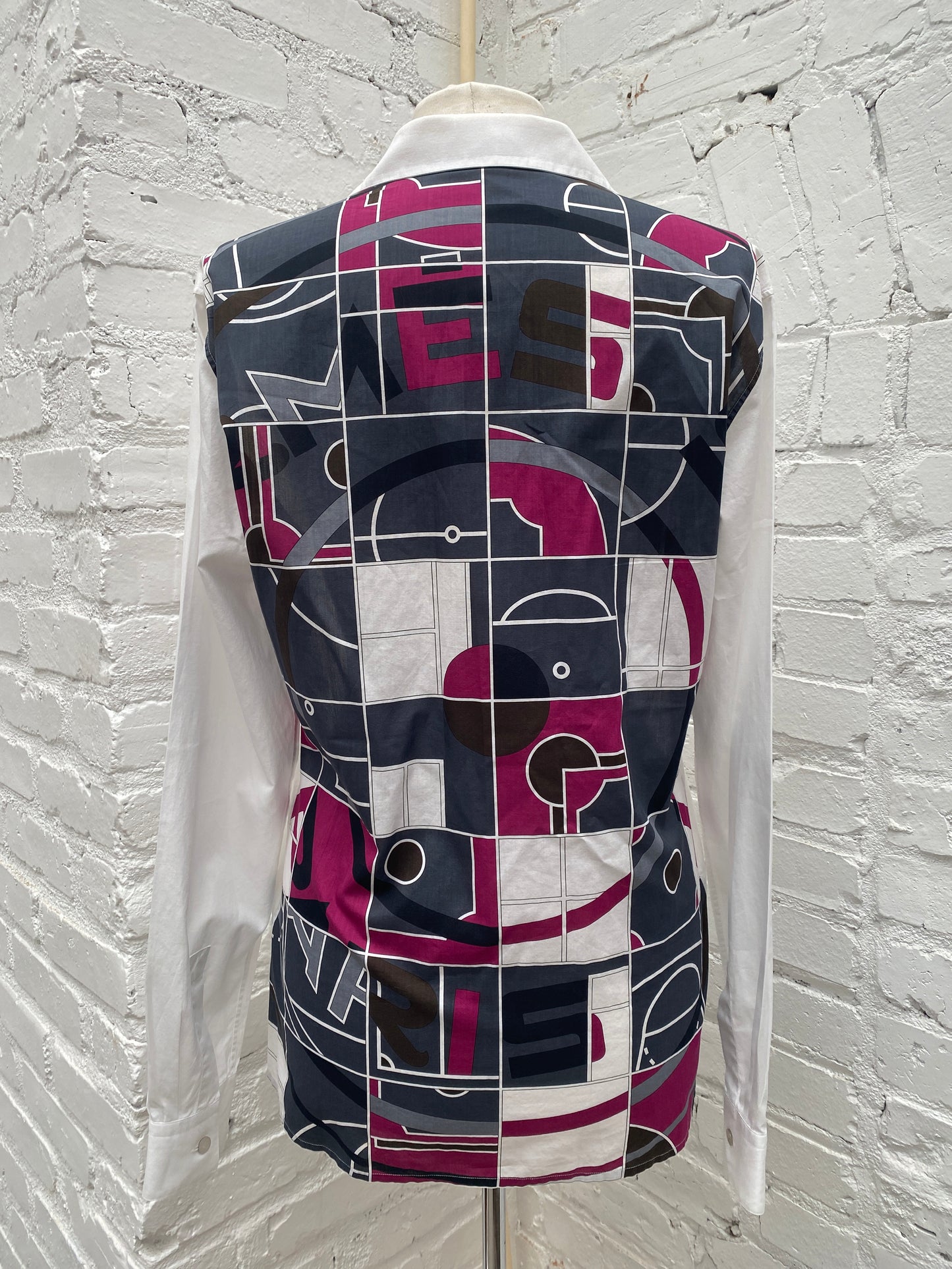 Hermes Purple/White Logo Buttondown, L