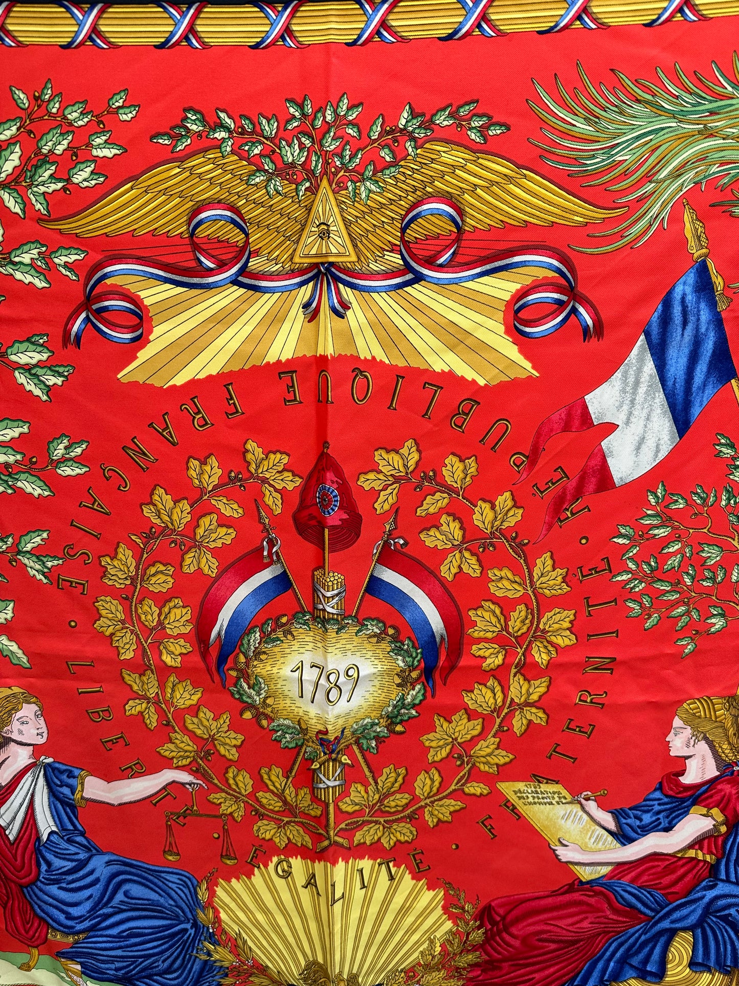 Hermes Republique Francaise Liberte Egalite Fraternite 1789 Silk Scarf