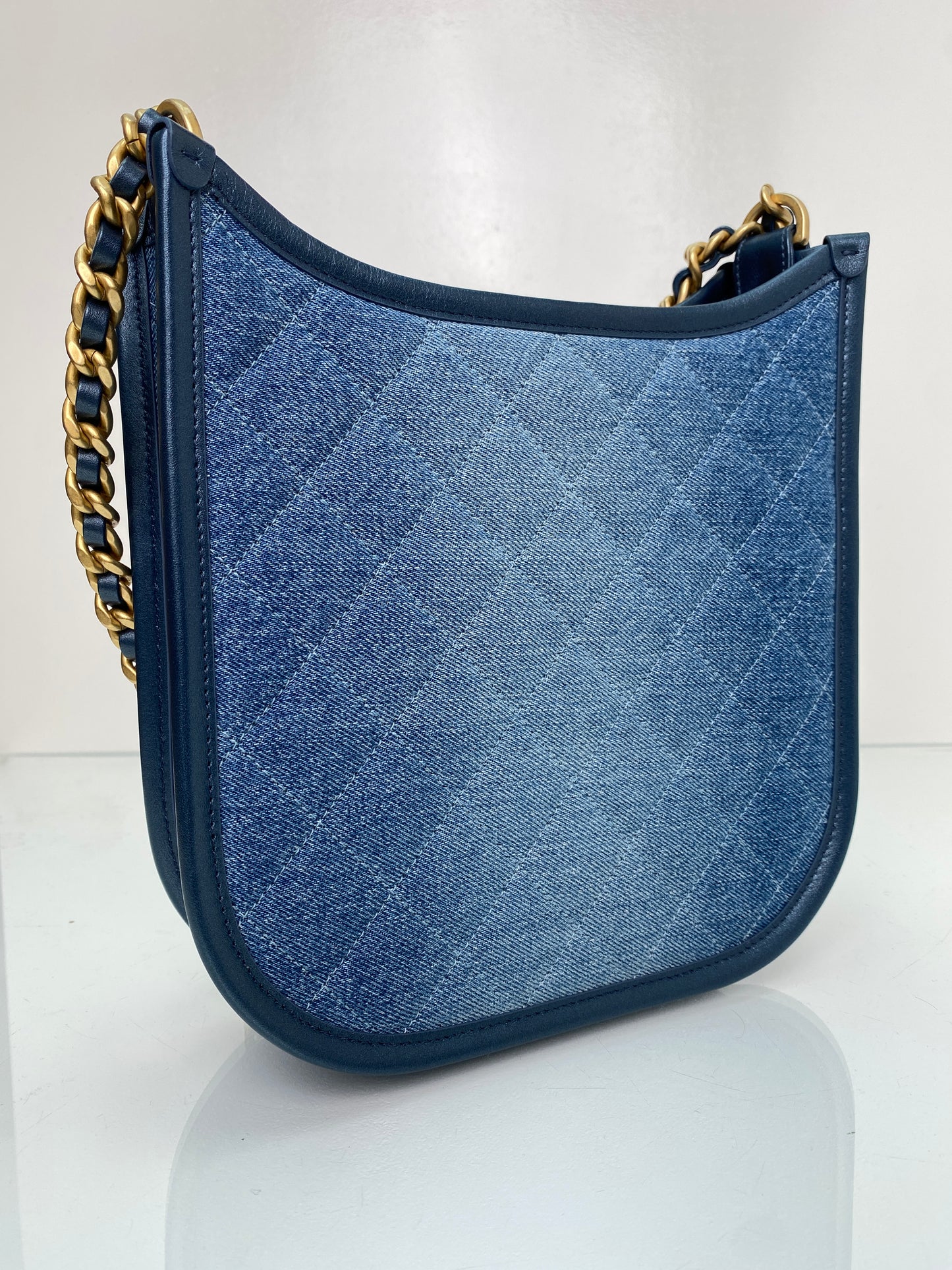 Chanel Denim Quilted Hobo Bag