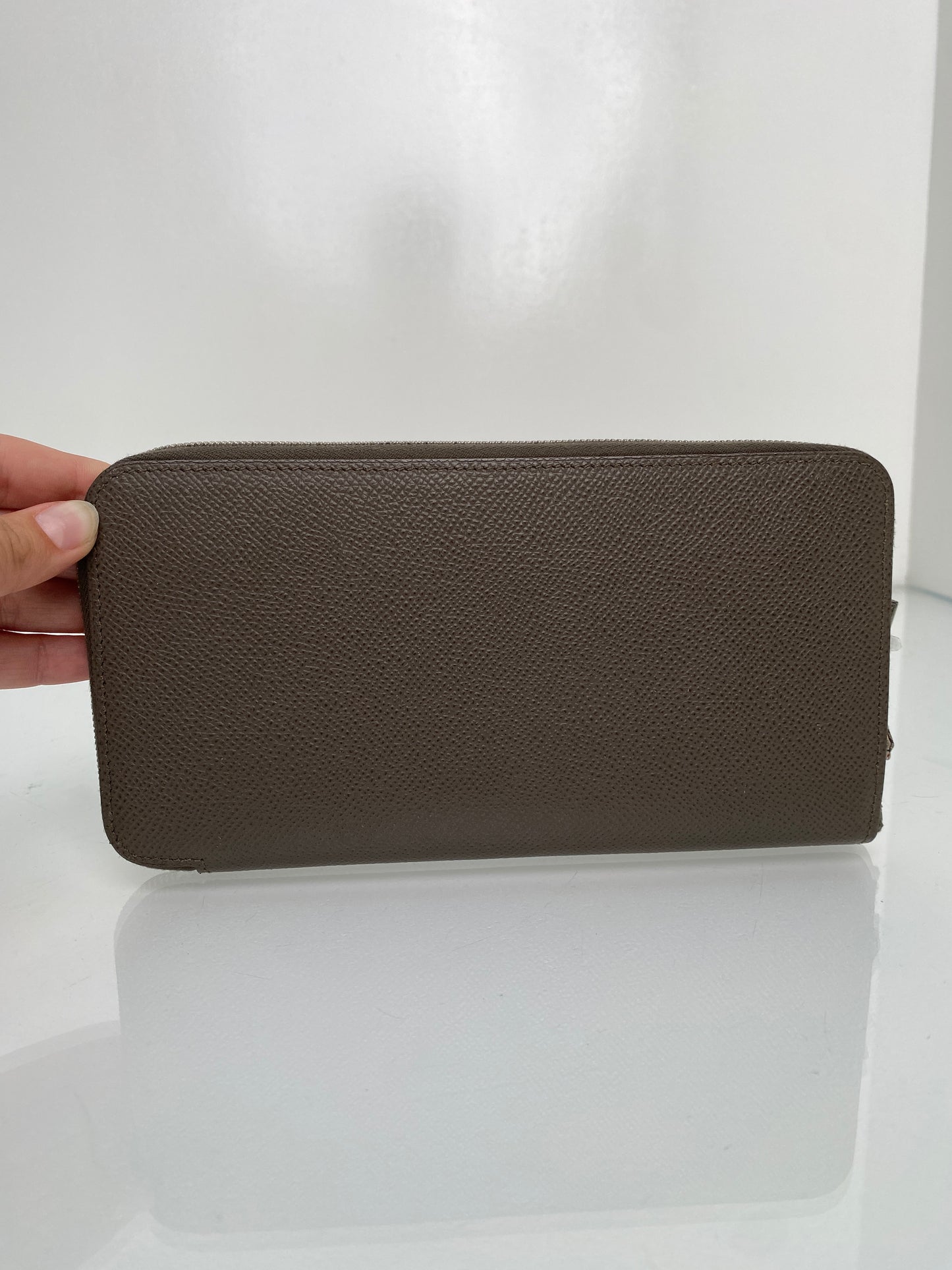 Hermes Azap Silk Etain Epsom Zip around Long wallet PHW