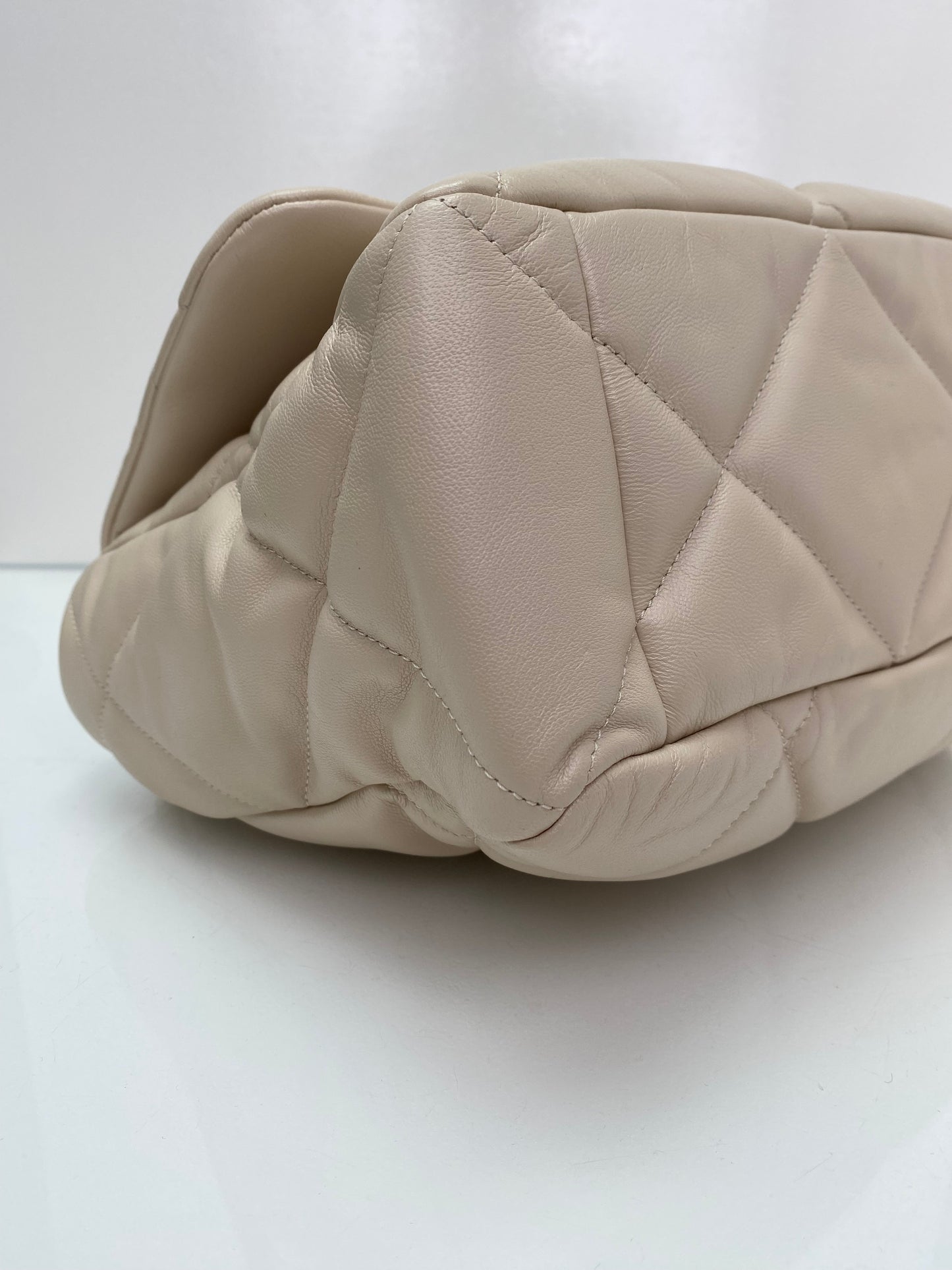 Chanel Cream Quilted Large 19 Bag TTHW